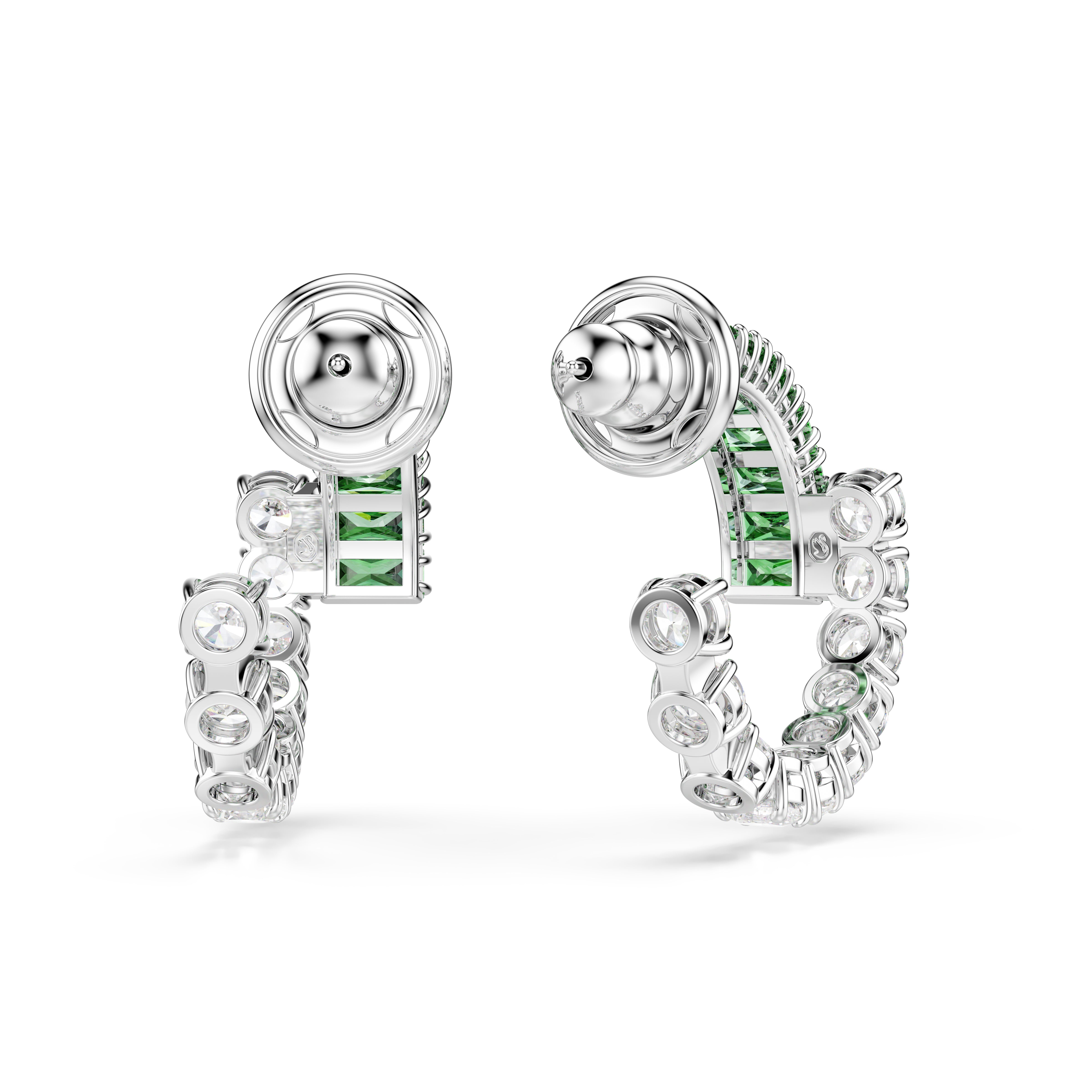 Matrix Green Silver Women's Hoop Earrings – Swarovski