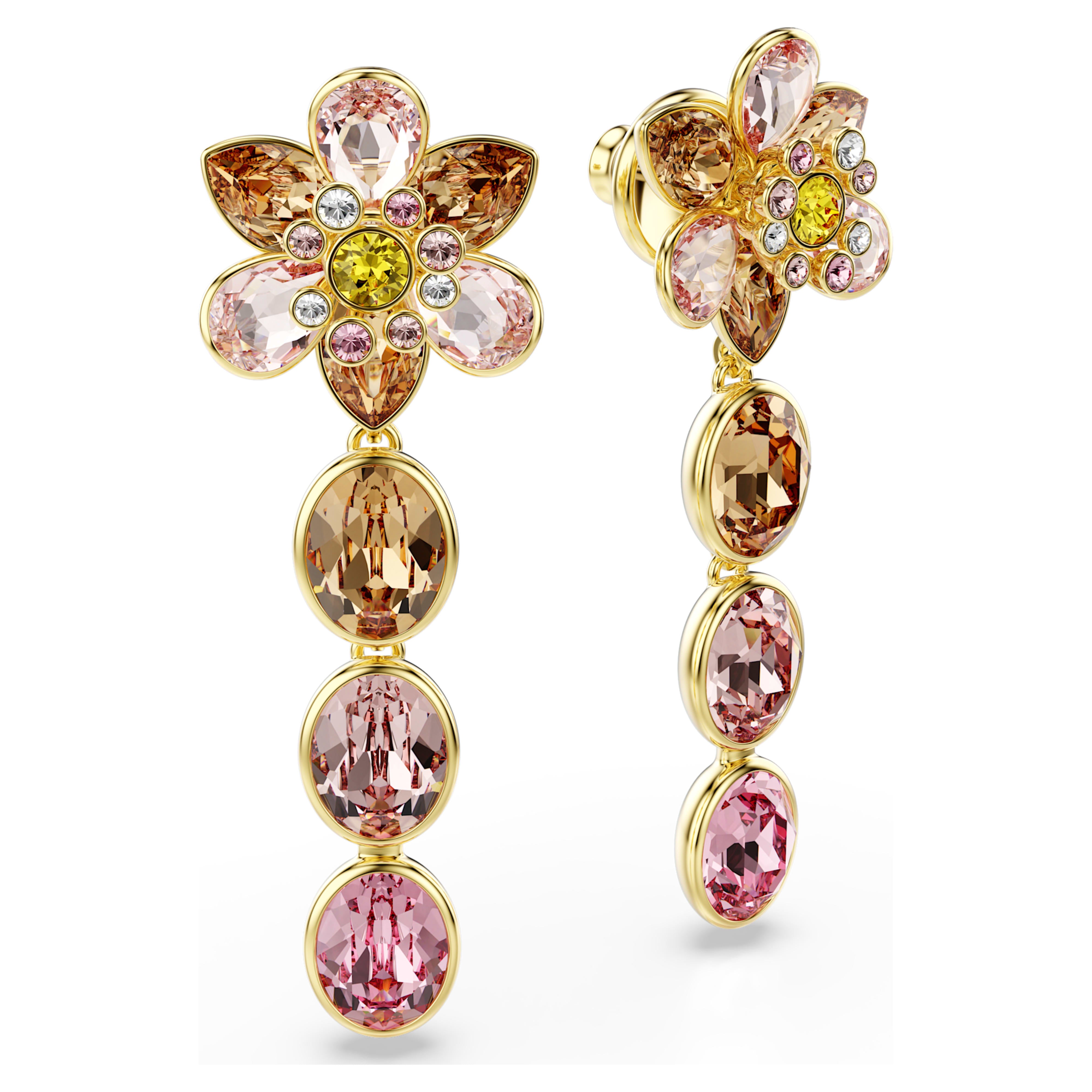 Idyllia multicolored flower pendant earrings – Swarovski