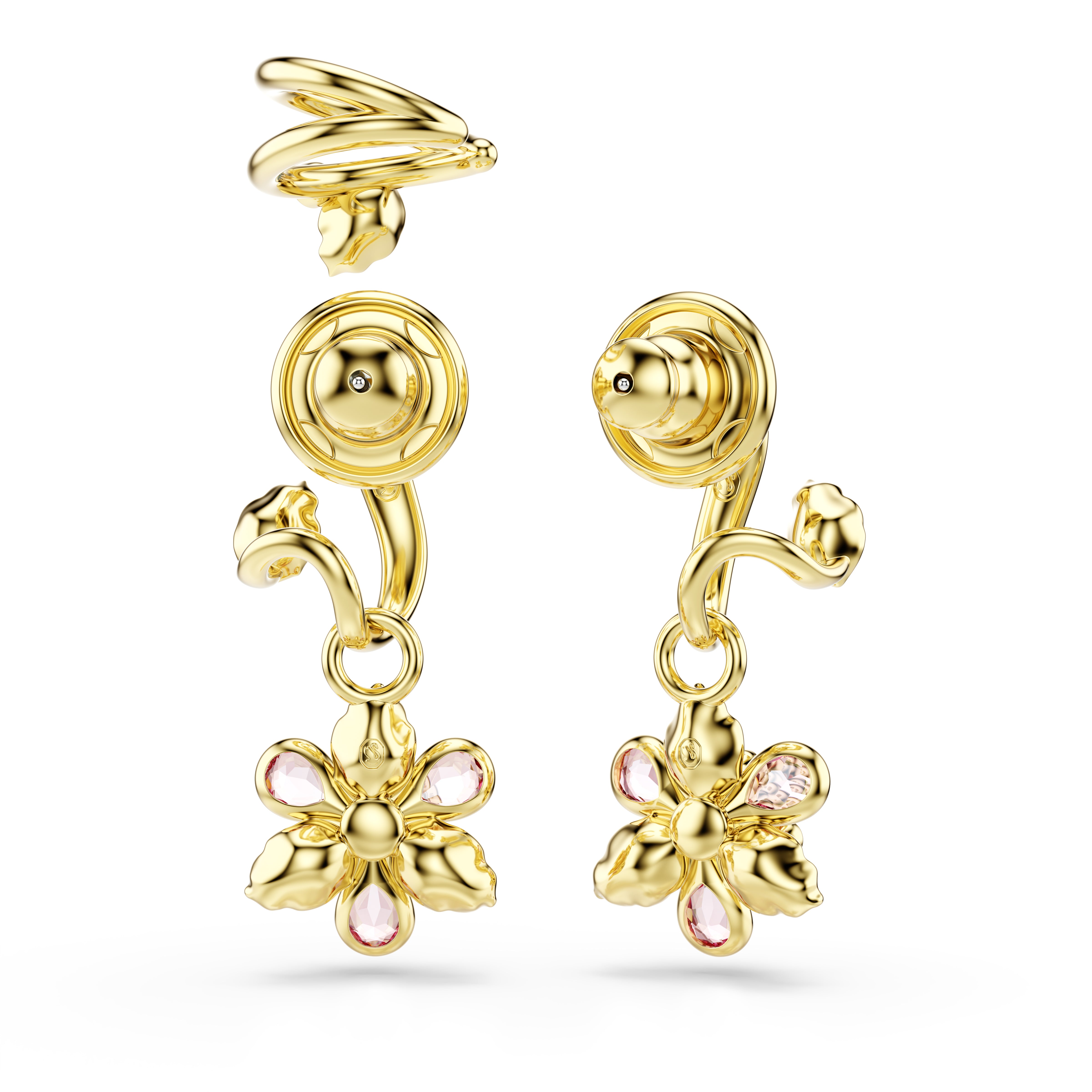 Idyllia Flower Multicolored Gold Women's Set Earrings – Swarovski