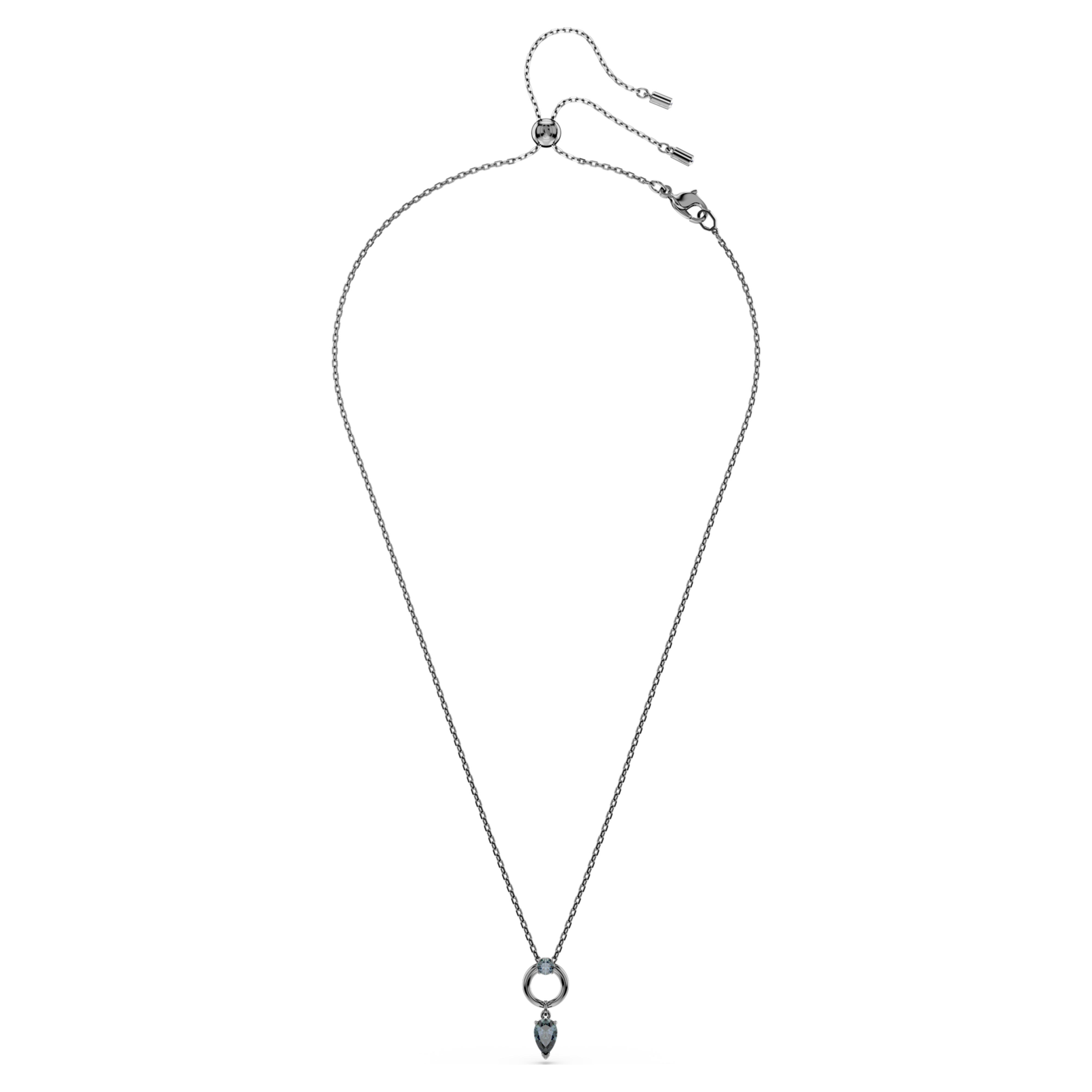 Ruthenium gray pear-cut Mesmera pendant – Swarovski