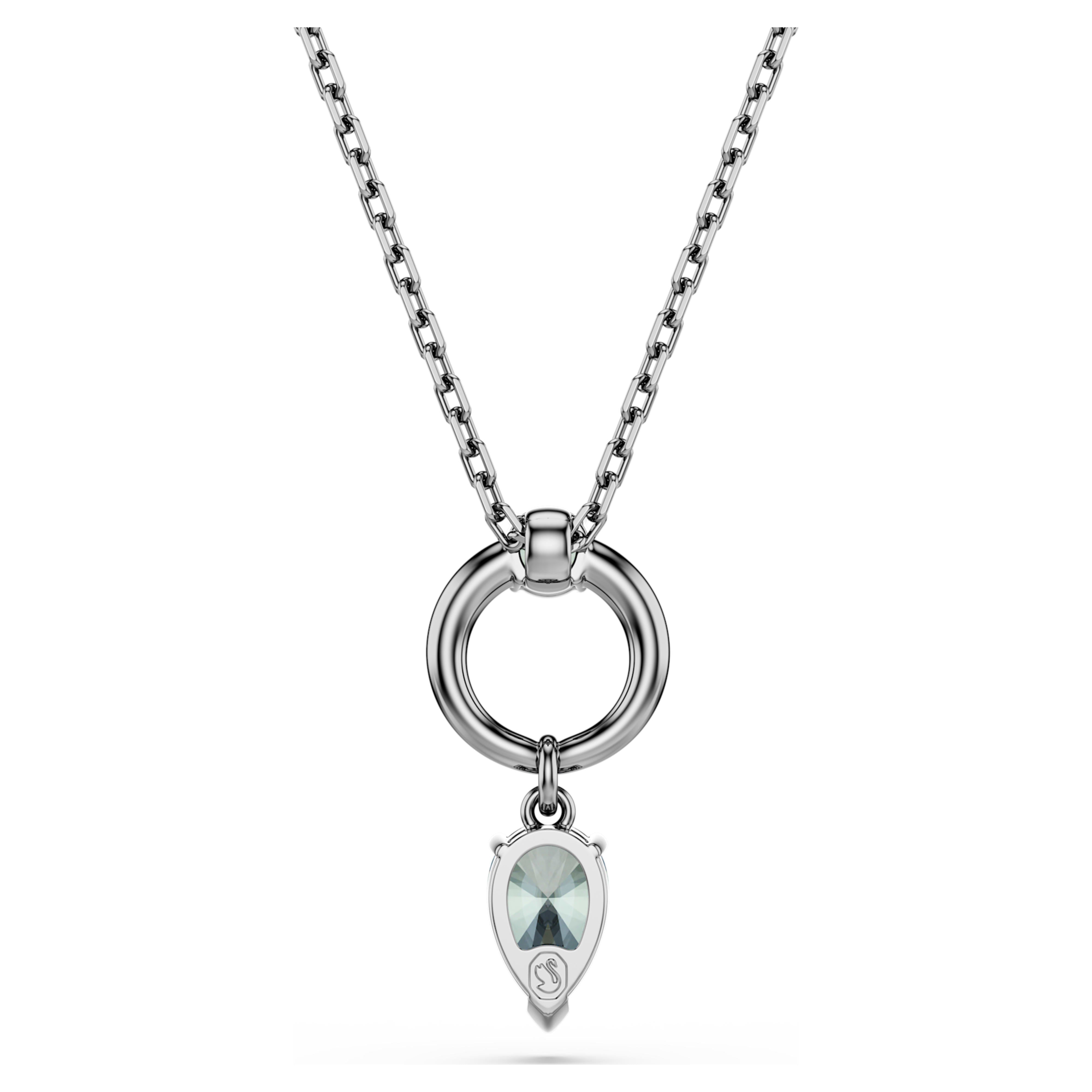 Ruthenium gray pear-cut Mesmera pendant – Swarovski
