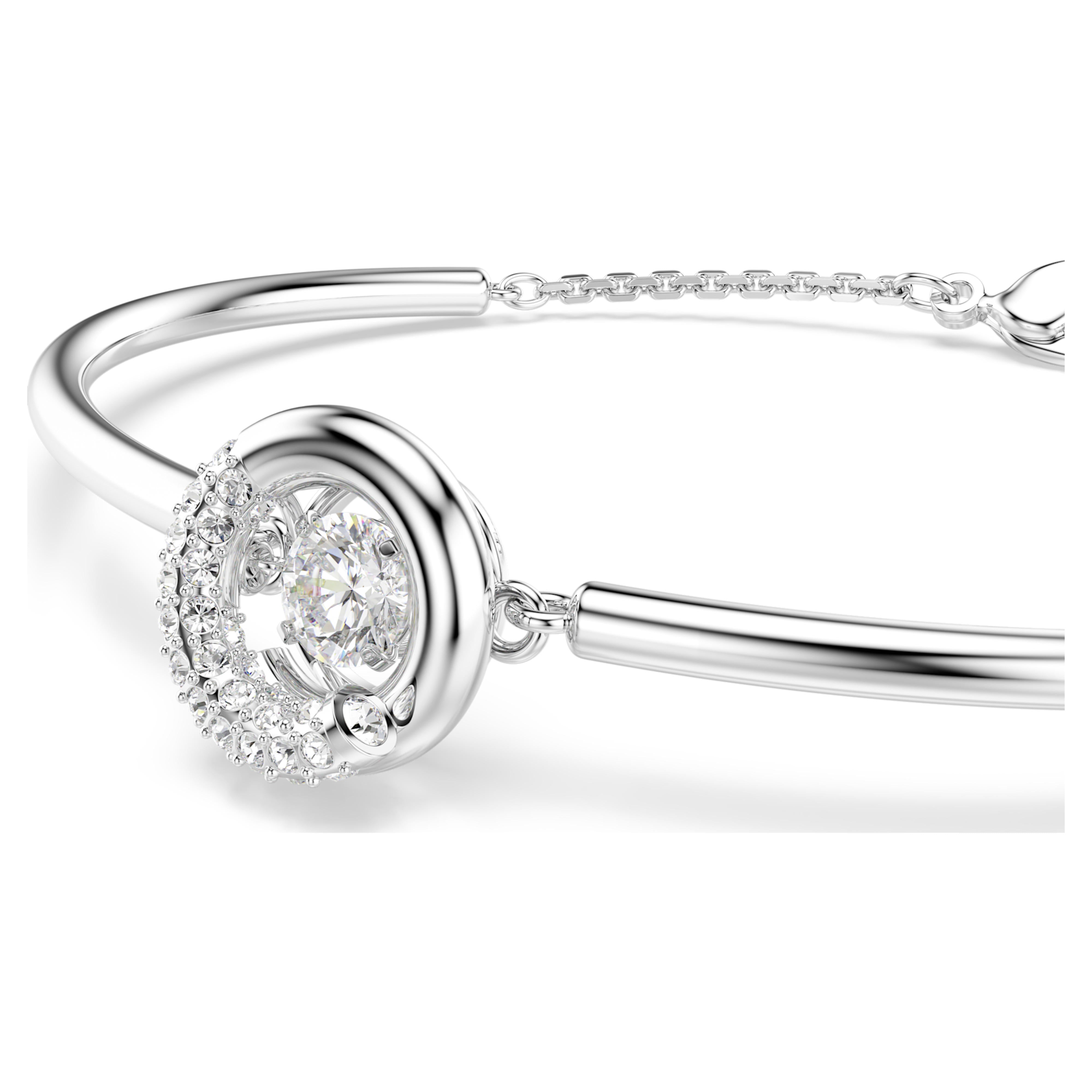 Dextera white rhodium-plated zirconia bangle – Swarovski