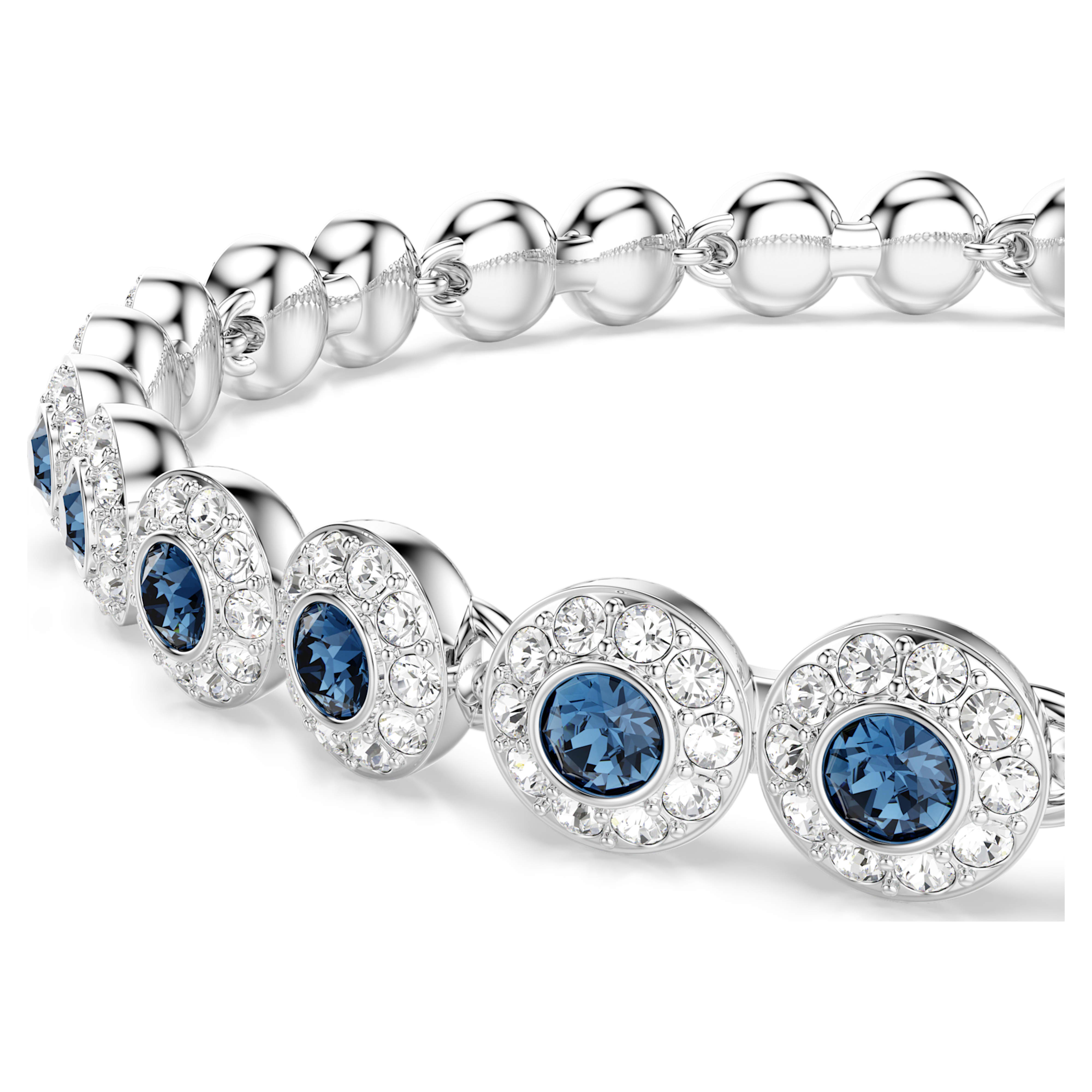 Una Angelic Blue Rhodium Plated Tennis Bracelet – Swarovski