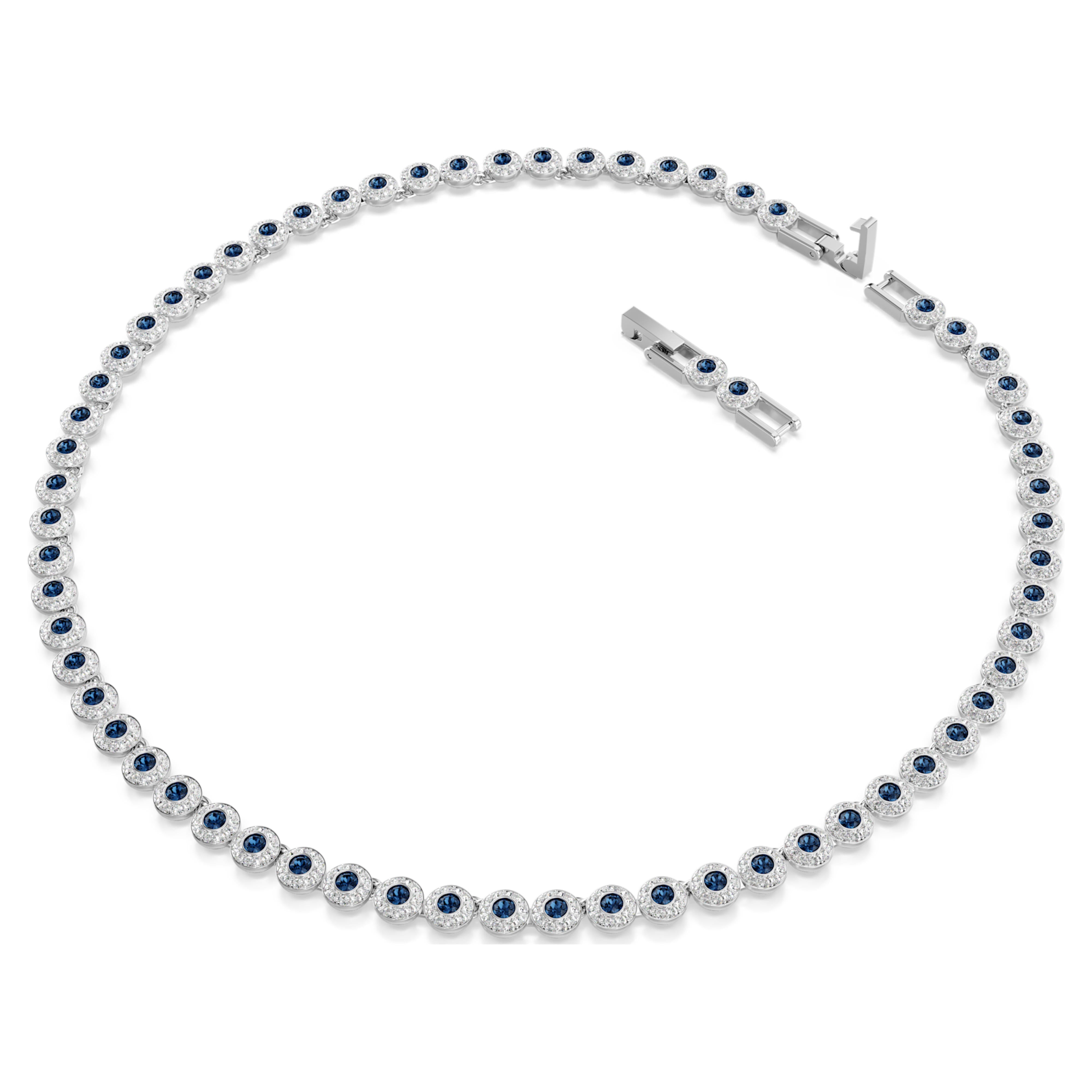 Una Angelic blue rhodium-plated Tennis necklace – Swarovski