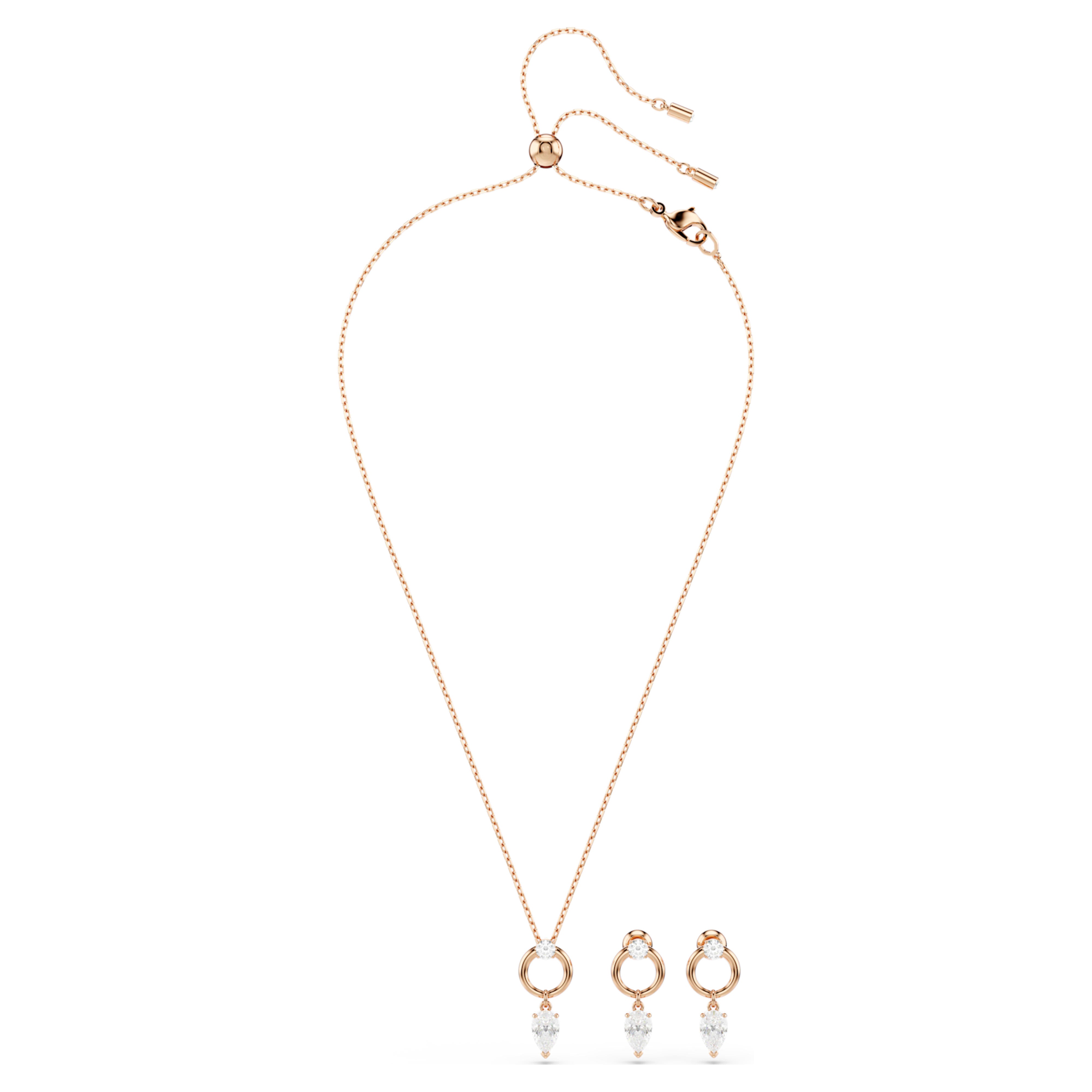 Mesmera pear rose gold set – Swarovski