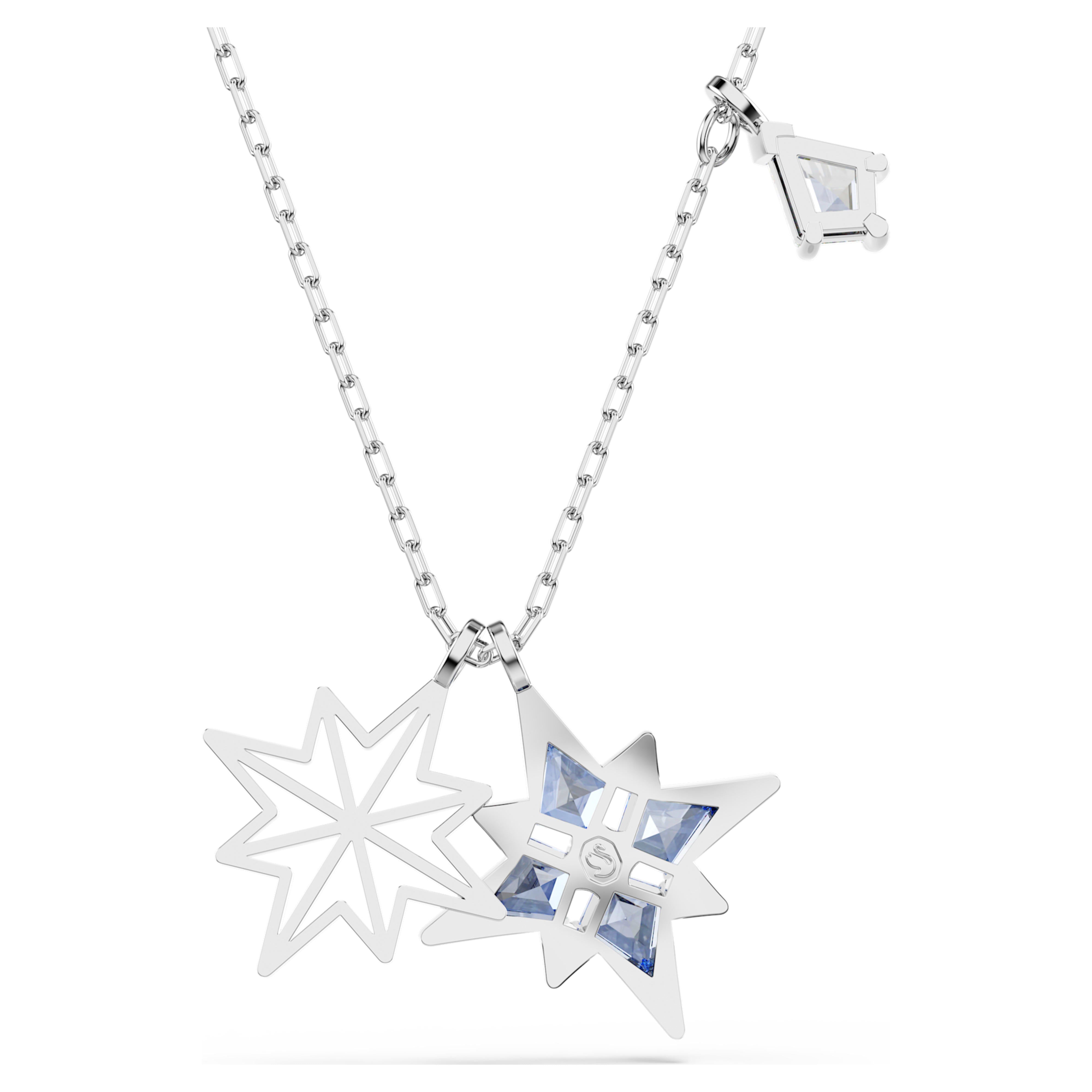 Symbolica rhodium-plated blue star pendant – Swarovski