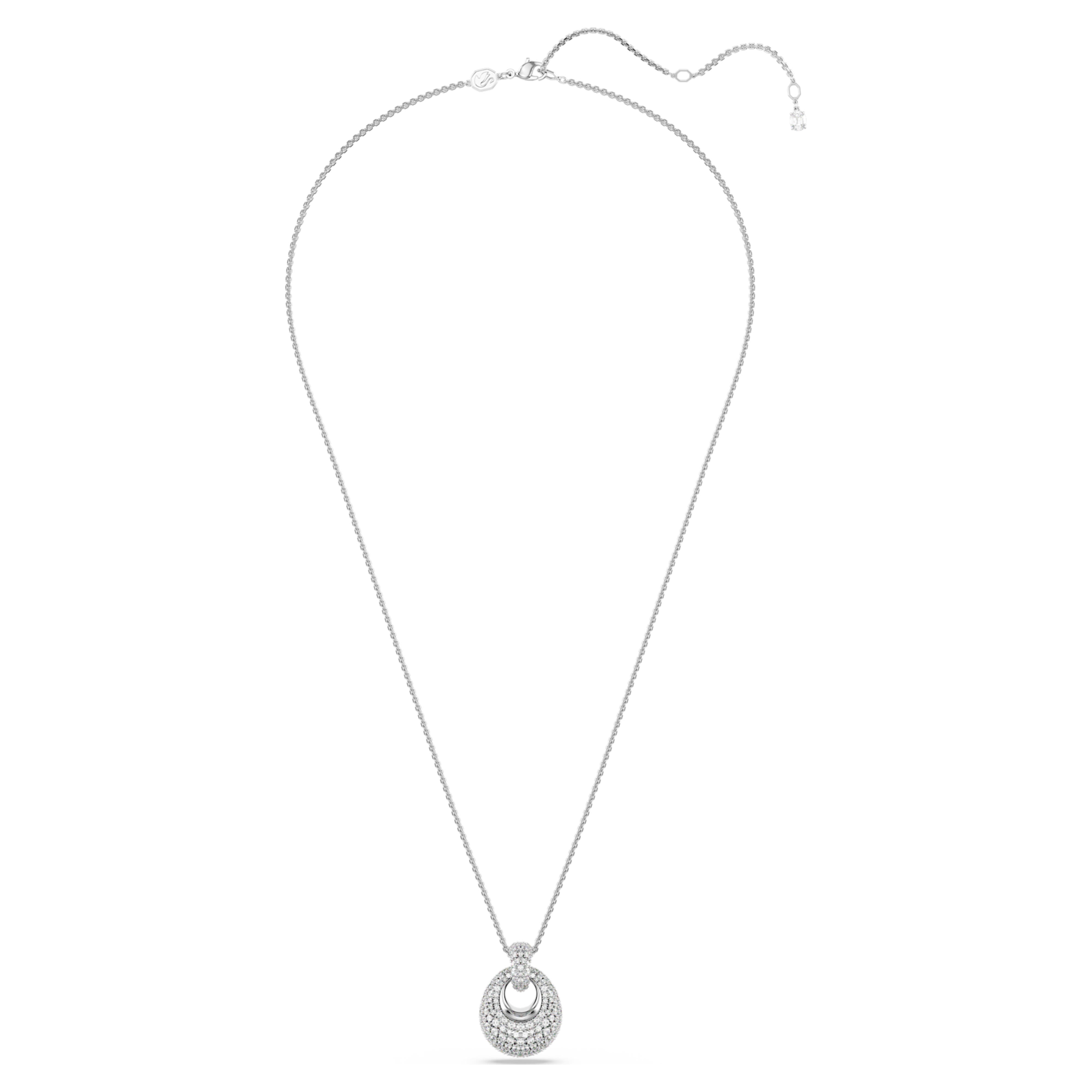 White Sublima Pendant in Rhodium Plated Metal | Swarovski
