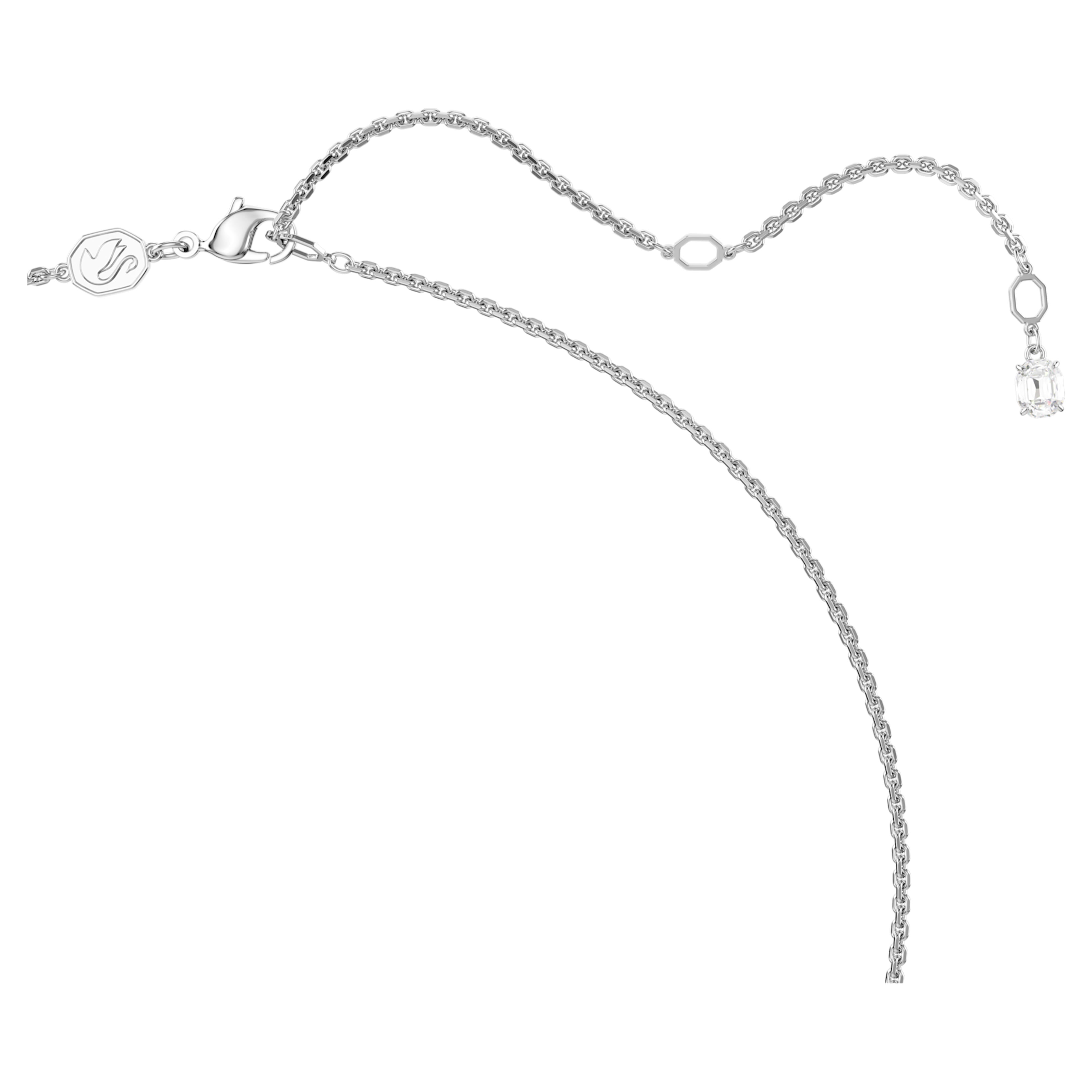 White Sublima Pendant in Rhodium Plated Metal | Swarovski
