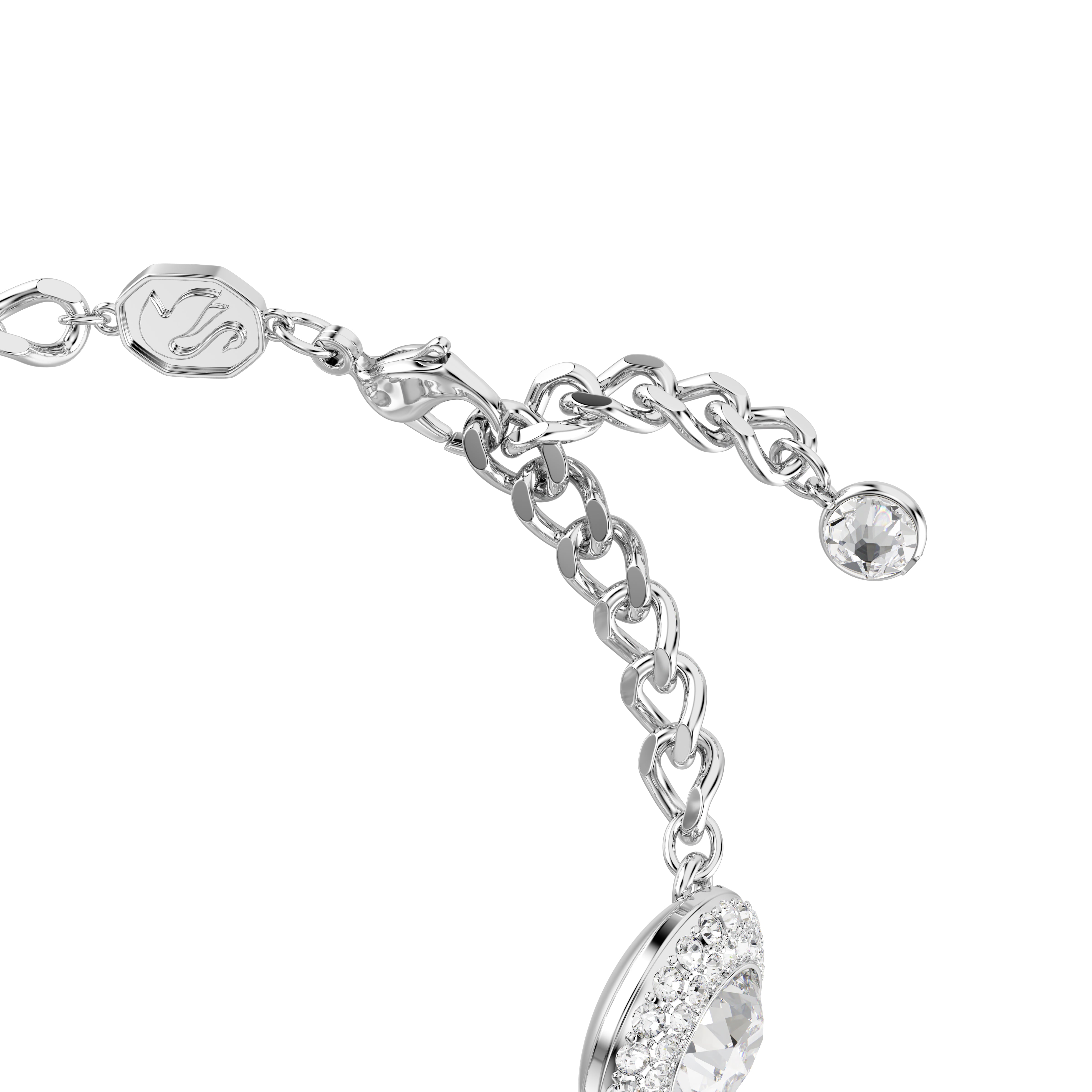 Una Angelic - Round - White Silver - Bracelet - Swarovski