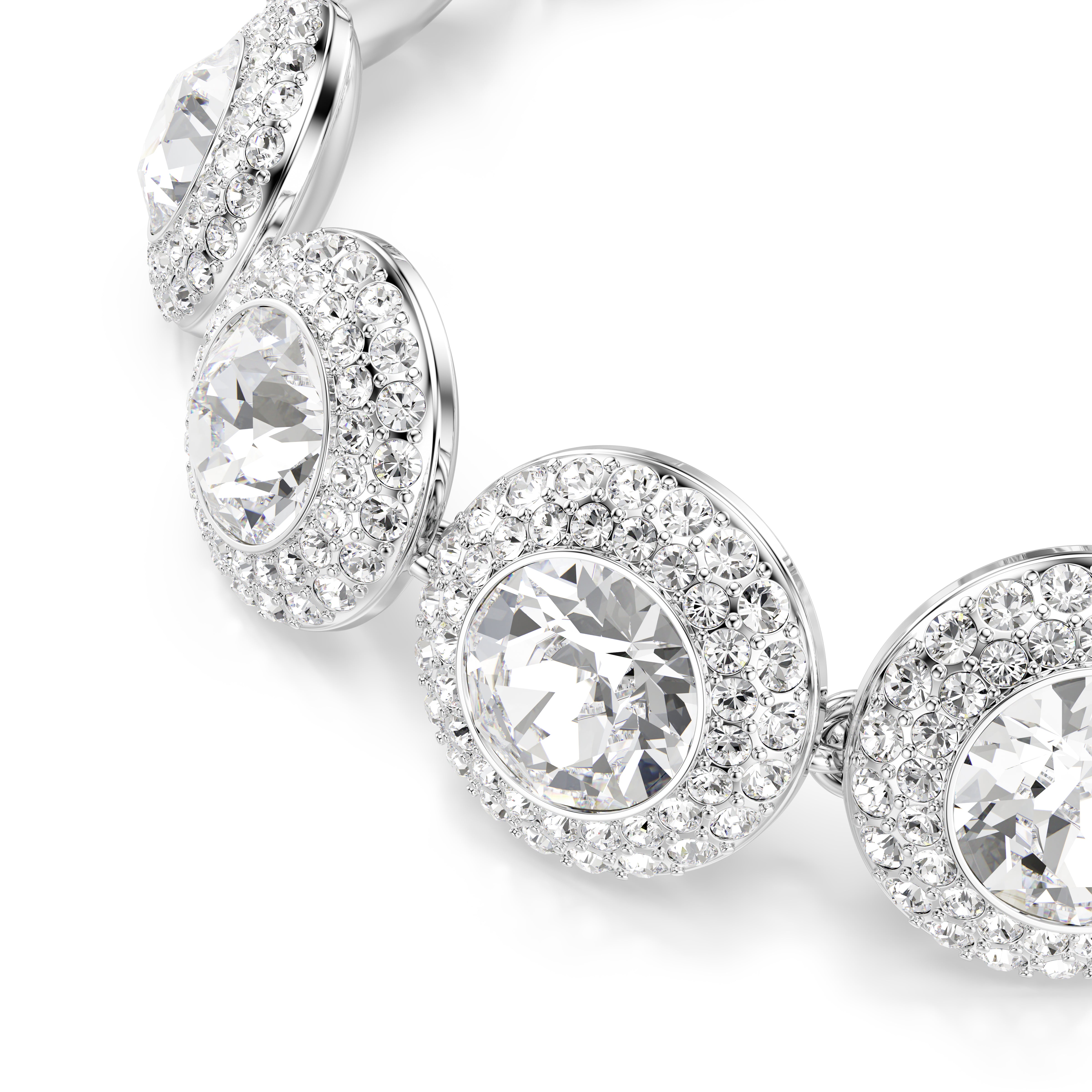 Una Angelic - Round - White Silver - Bracelet - Swarovski