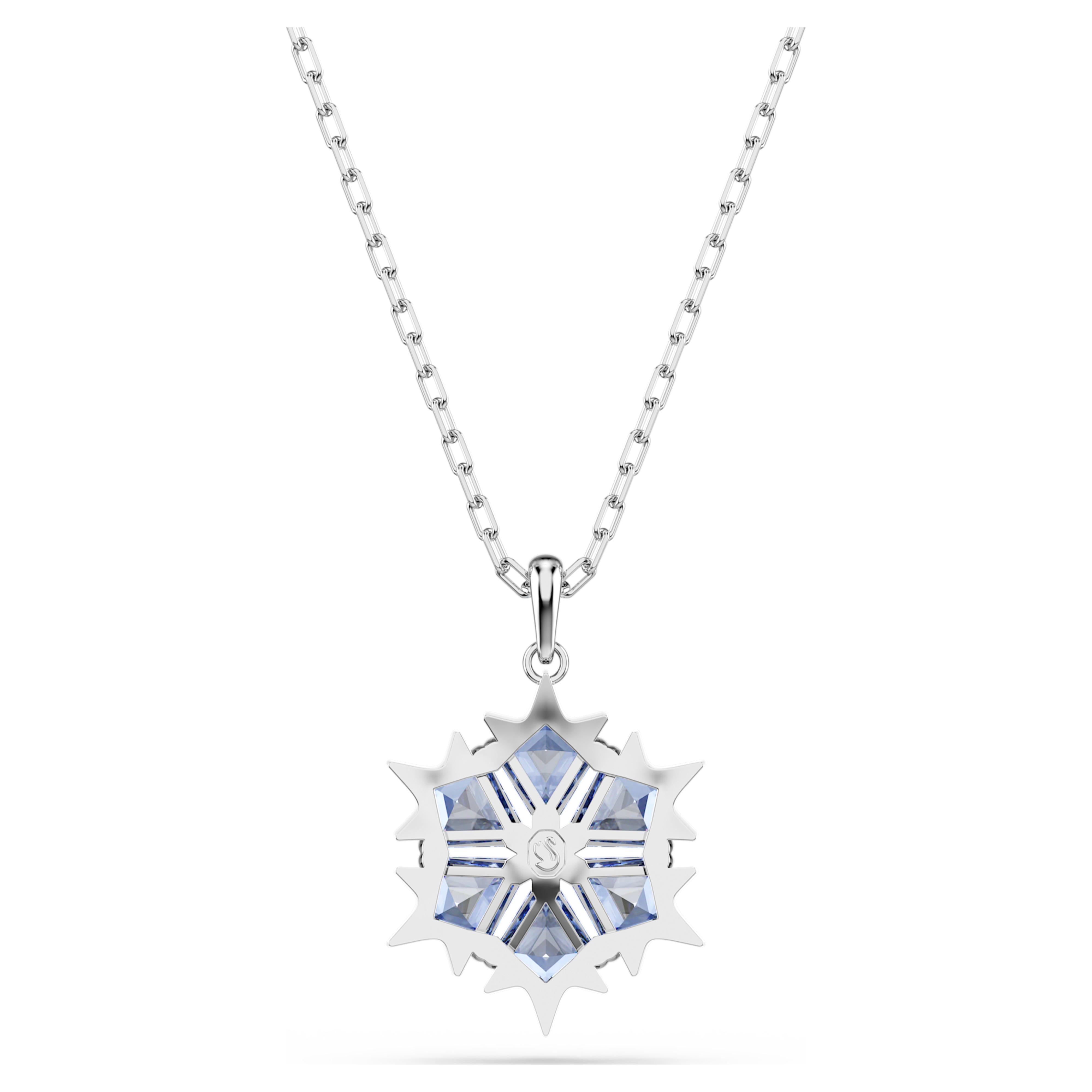 Colgante mágico copo de nieve azul rodiado – Swarovski