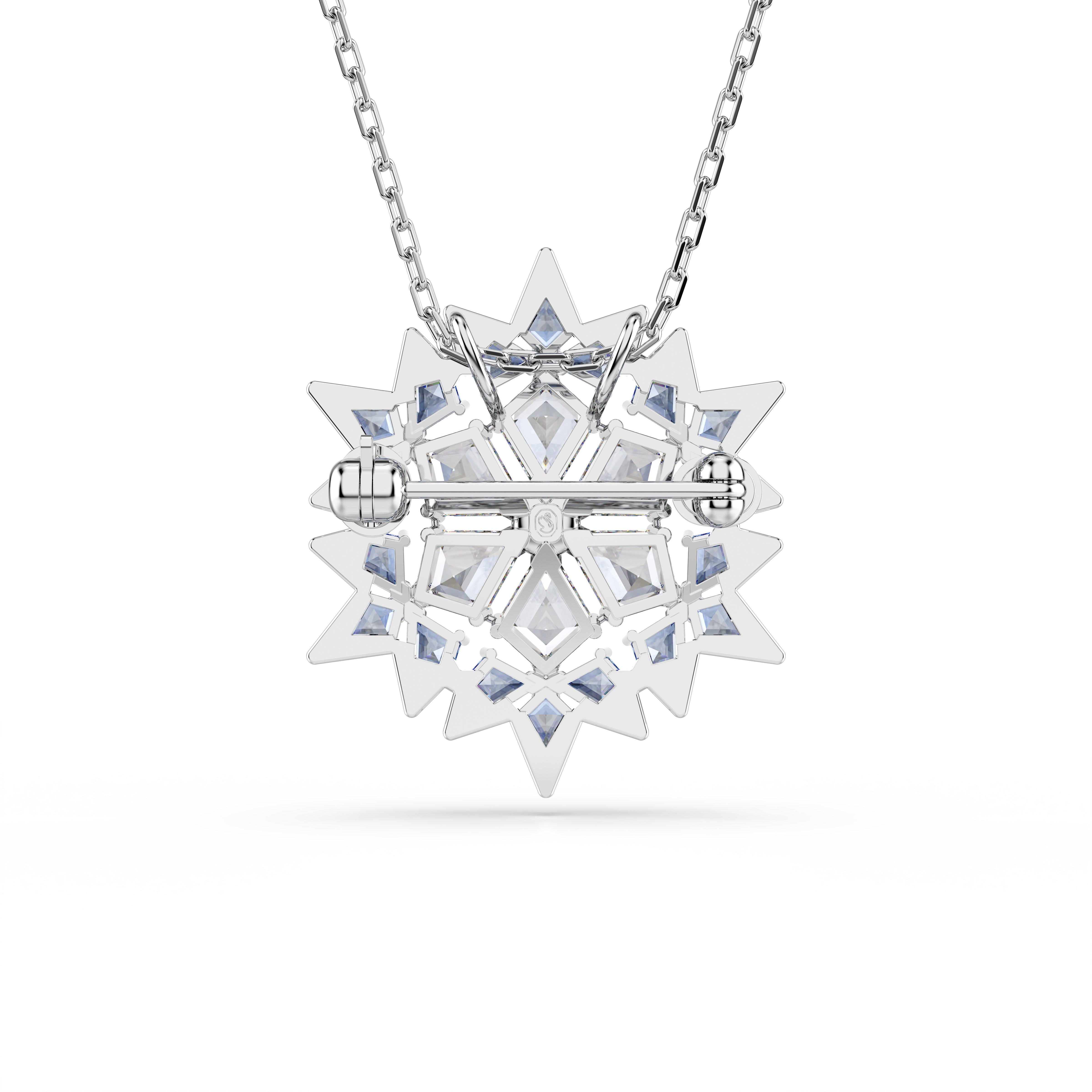 Magic - Snowflake - Silver Blue - Brooch - Swarovski