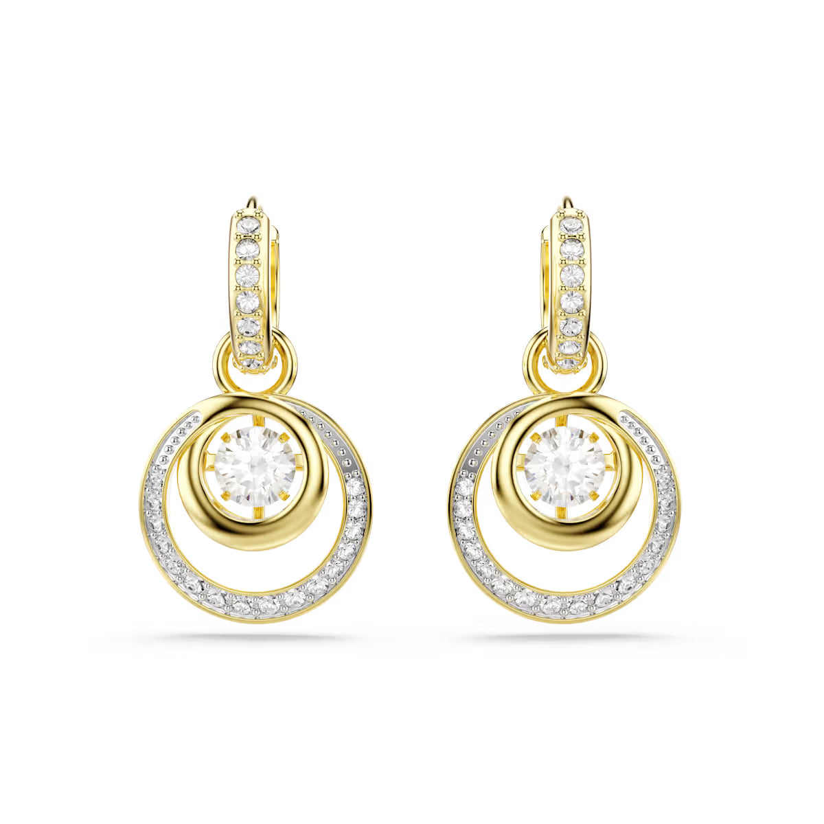 Boucles d’oreilles Swarovski - Pendants d'oreilles Hyperbola - Blanches