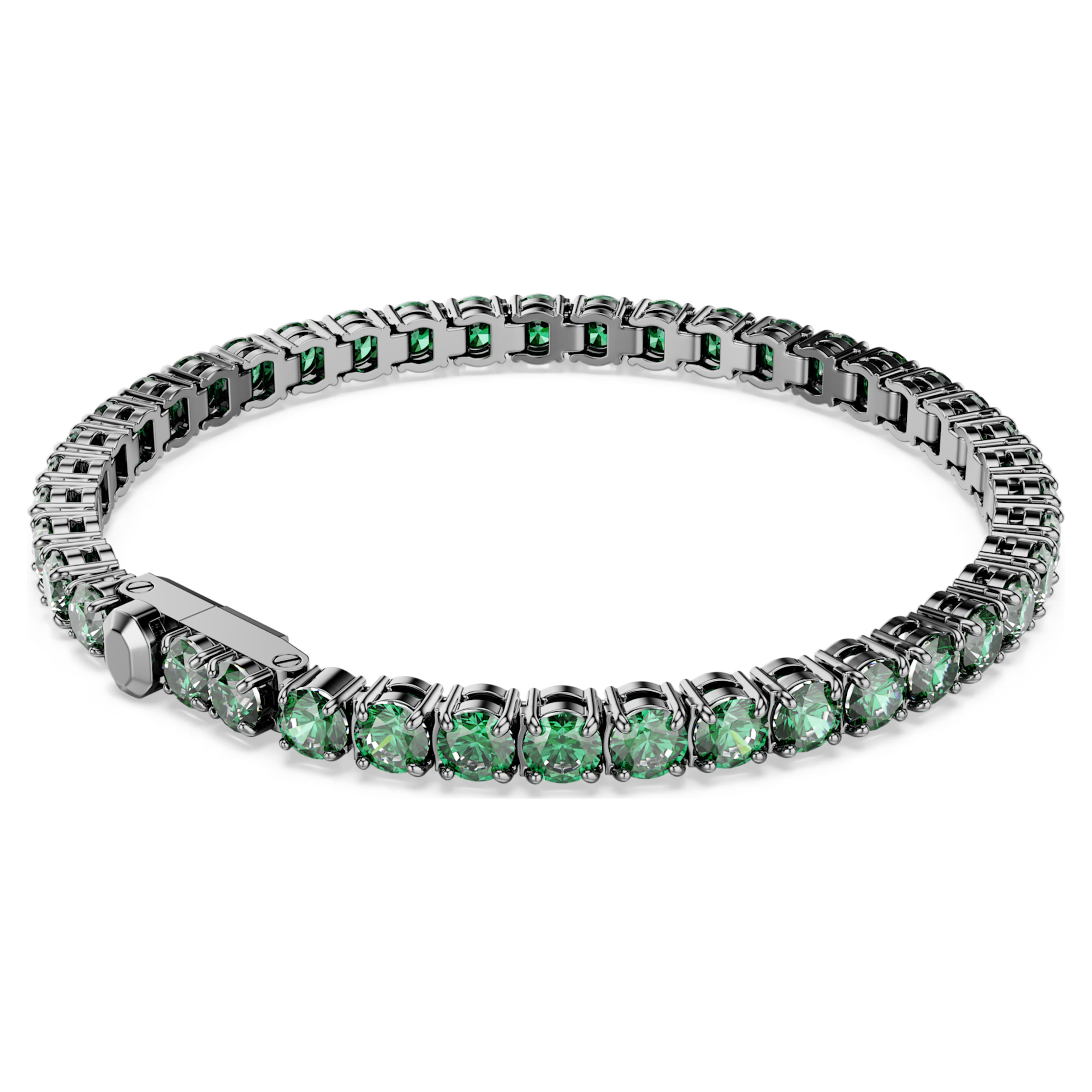 Swarovski armband - Tennis Matrix - Rond formaat - Groen & Zwart bekijk 5