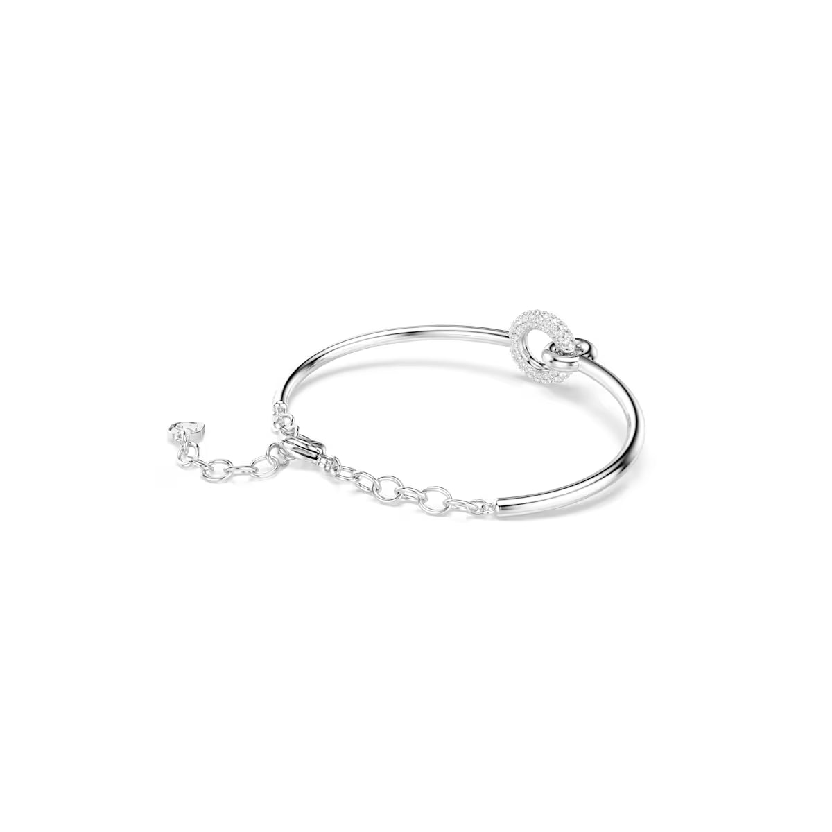 Bracelet-jonc Dextera, Taille ronde, Blanc, Métal rhodié vue 4
