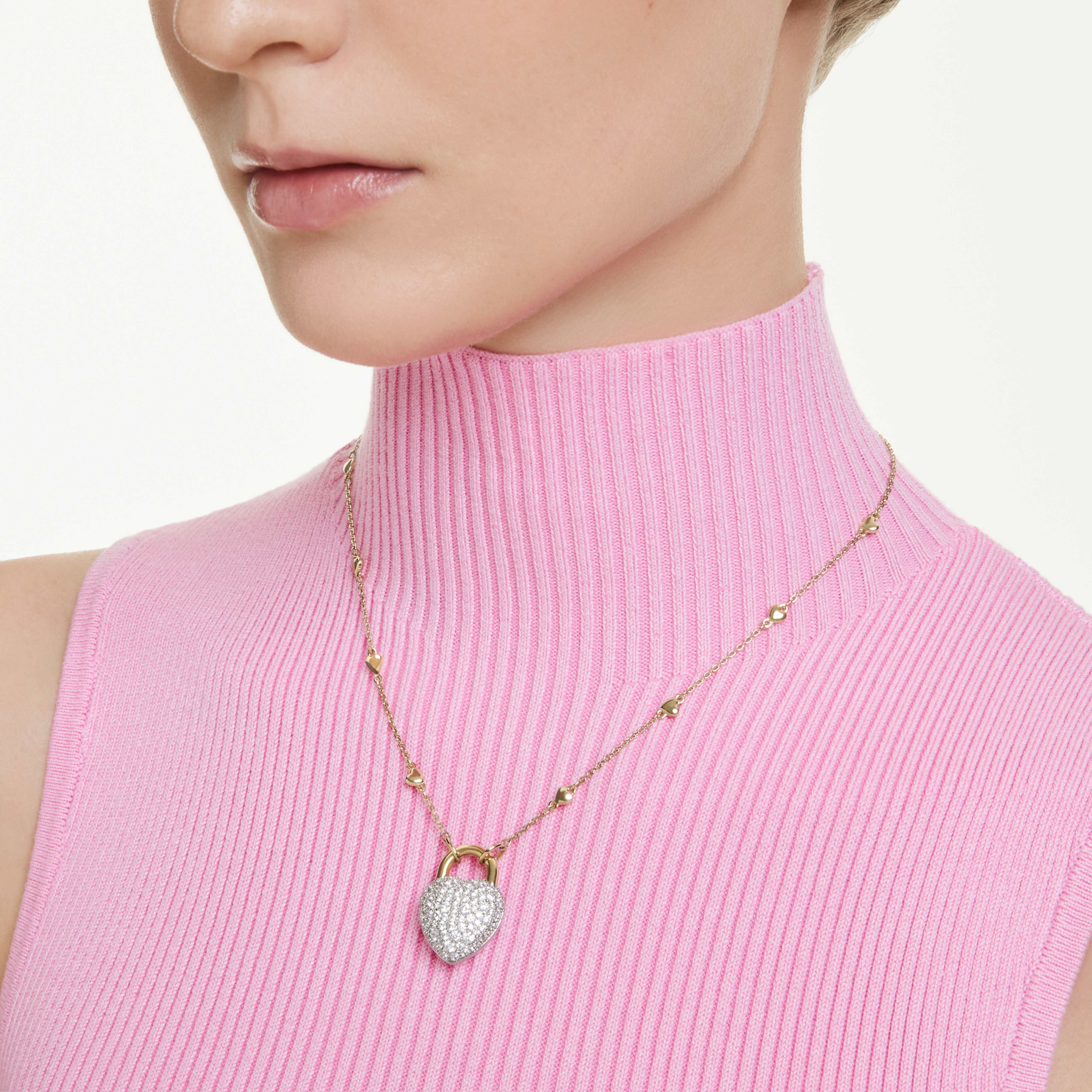 Pendentif Swarovski - Idyllia - Tailles variées - Blanc & Doré