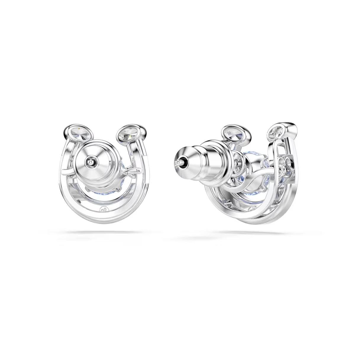 Σκουλαρίκια Swarovski - Symbolica - Στρογγυλή κοπή - Μπλε & Ασημί όψη 3