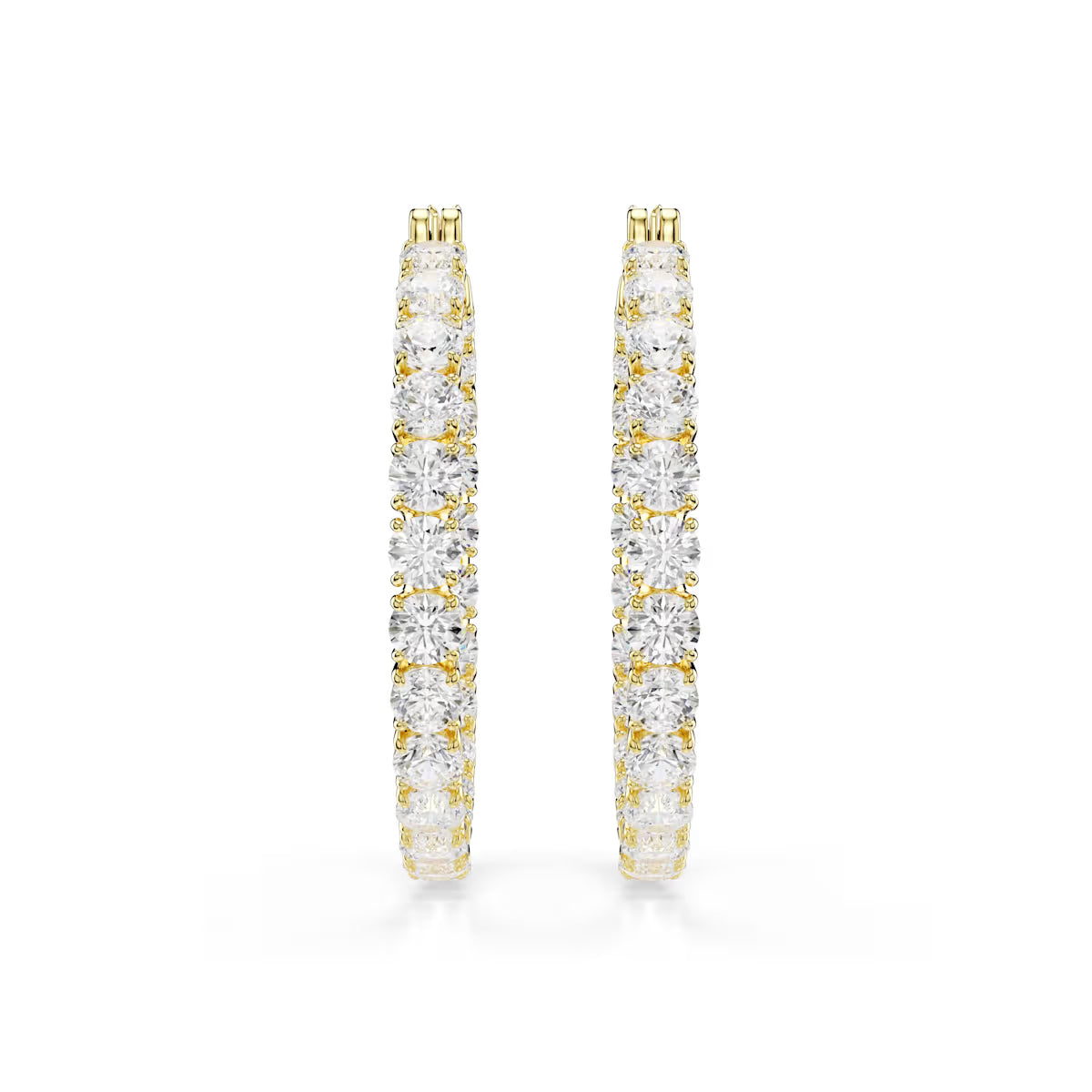 Boucles d’oreilles Swarovski - Anneaux d'oreilles Matrix - Blanches