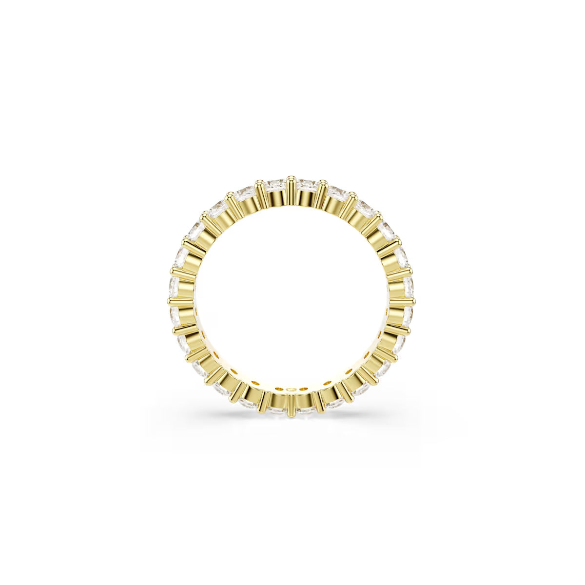 Anel Swarovski - Matrix Vittore - Corte Redondo - Revestimento Branco e Dourado