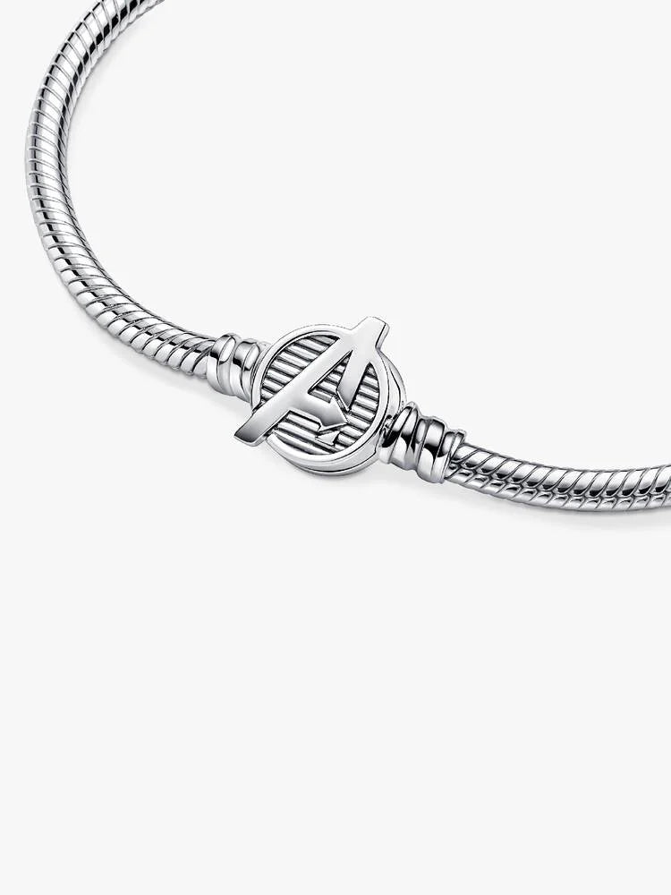 Pulseira Pandora - fecho com logotipo de malha de cobra