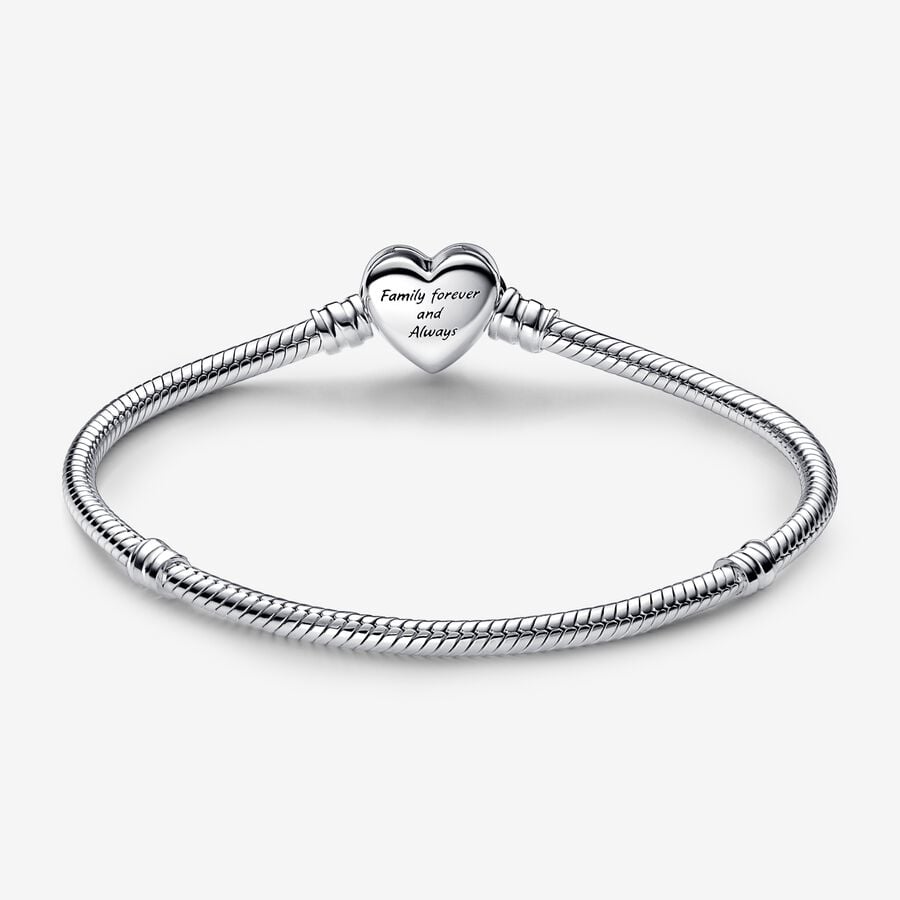 Schlangengeflecht – Herz &amp; Unendlichkeit – Silber – Armband – Pandora