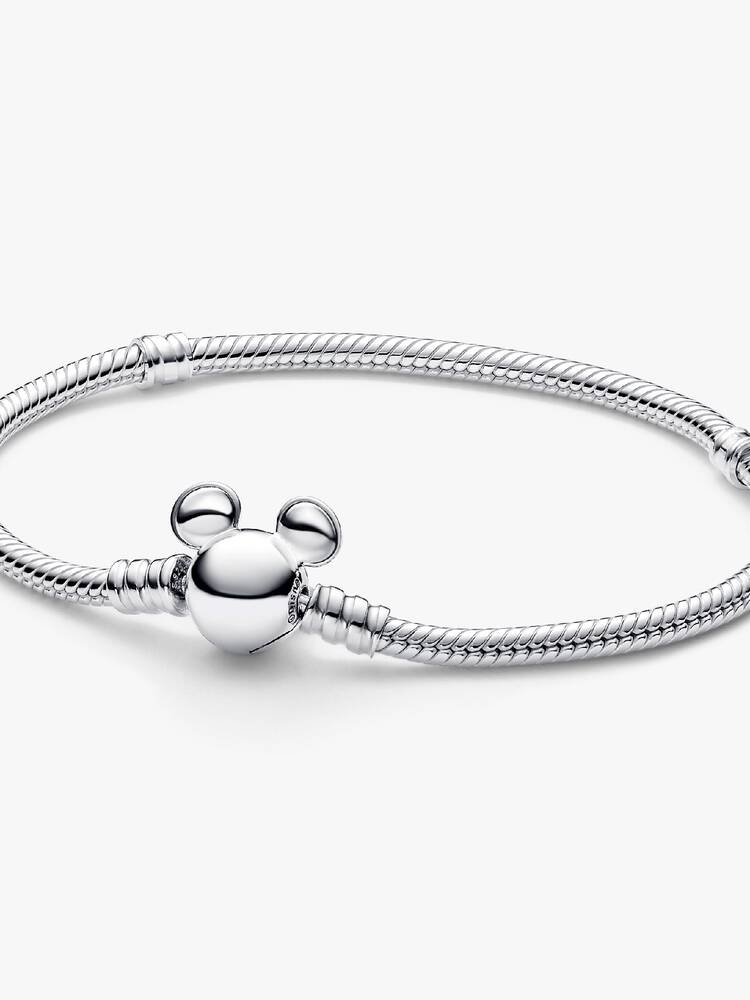 Pulseira Pandora - Fecho Mickey Malha Cobra