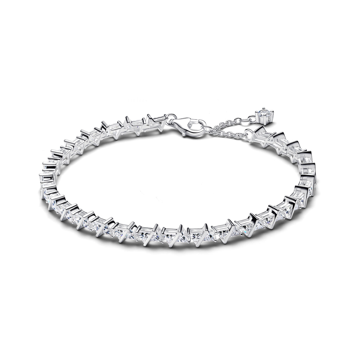 Bracelet Rivière Triangles Scintillants Argent