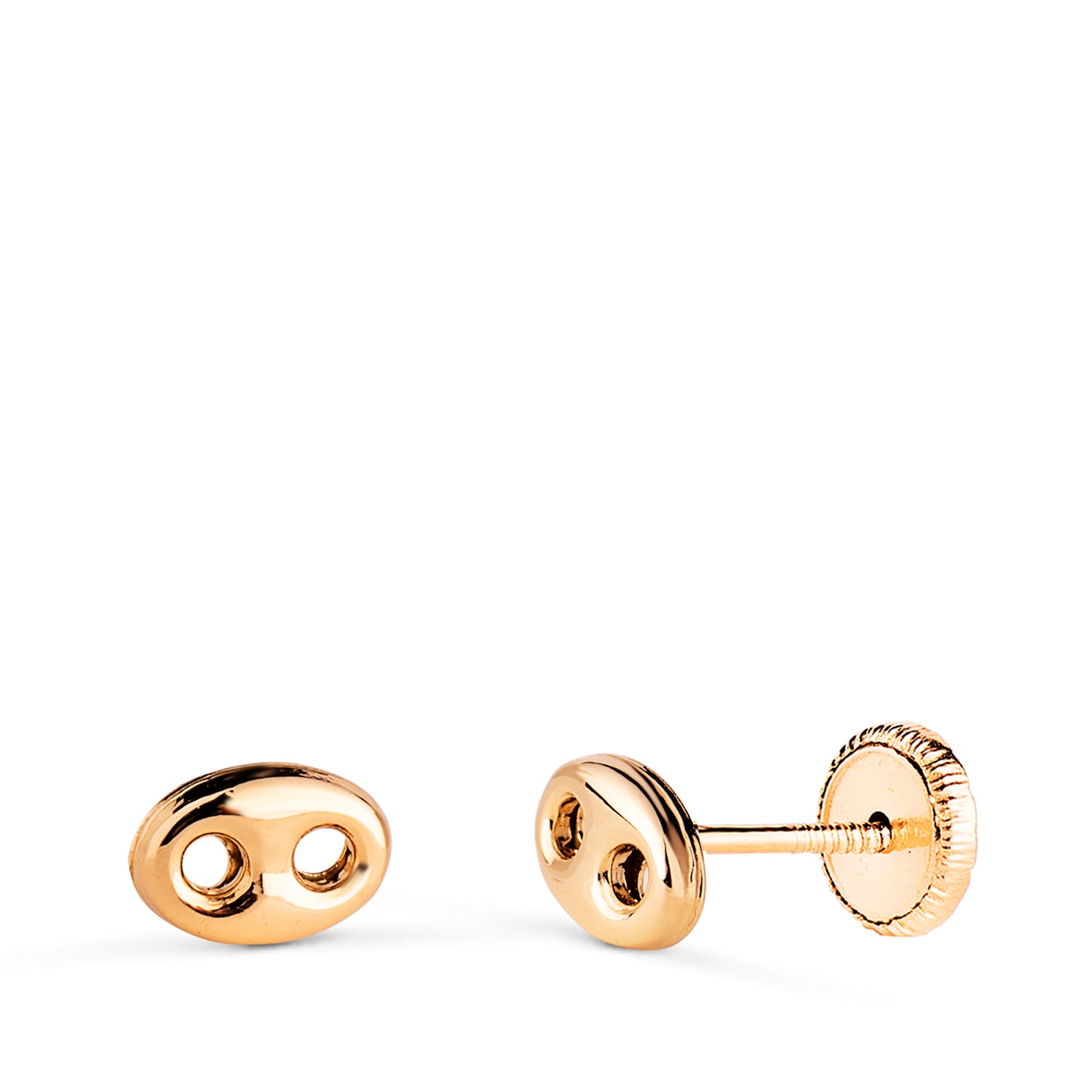 Boucles d'oreilles N?ud de Bateau en Or Jaune 18 Carats en Finition Brillante Taille : 6 X 4 mm Fermoir a Vis