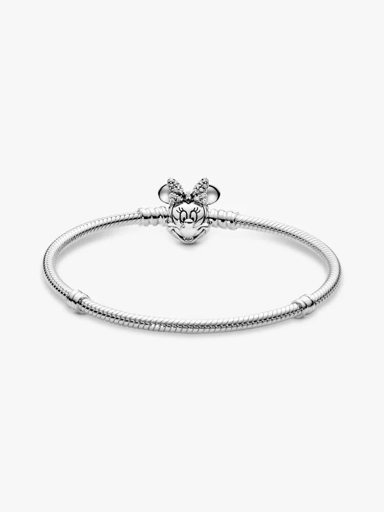Snake mesh bracelet with Minnie pavé clasp | Pandora