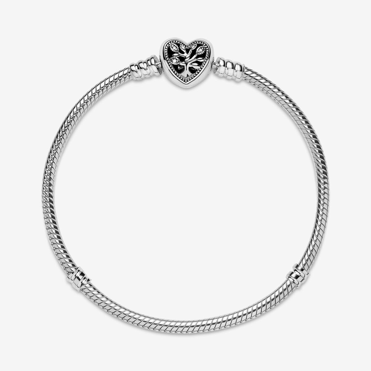 Snake Mesh - Heart &amp; Tree - Silver - Bracelet - Pandora