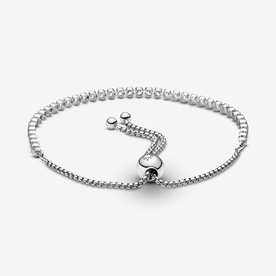 Funkelnder Fluss – Silber – Pandora-Armband