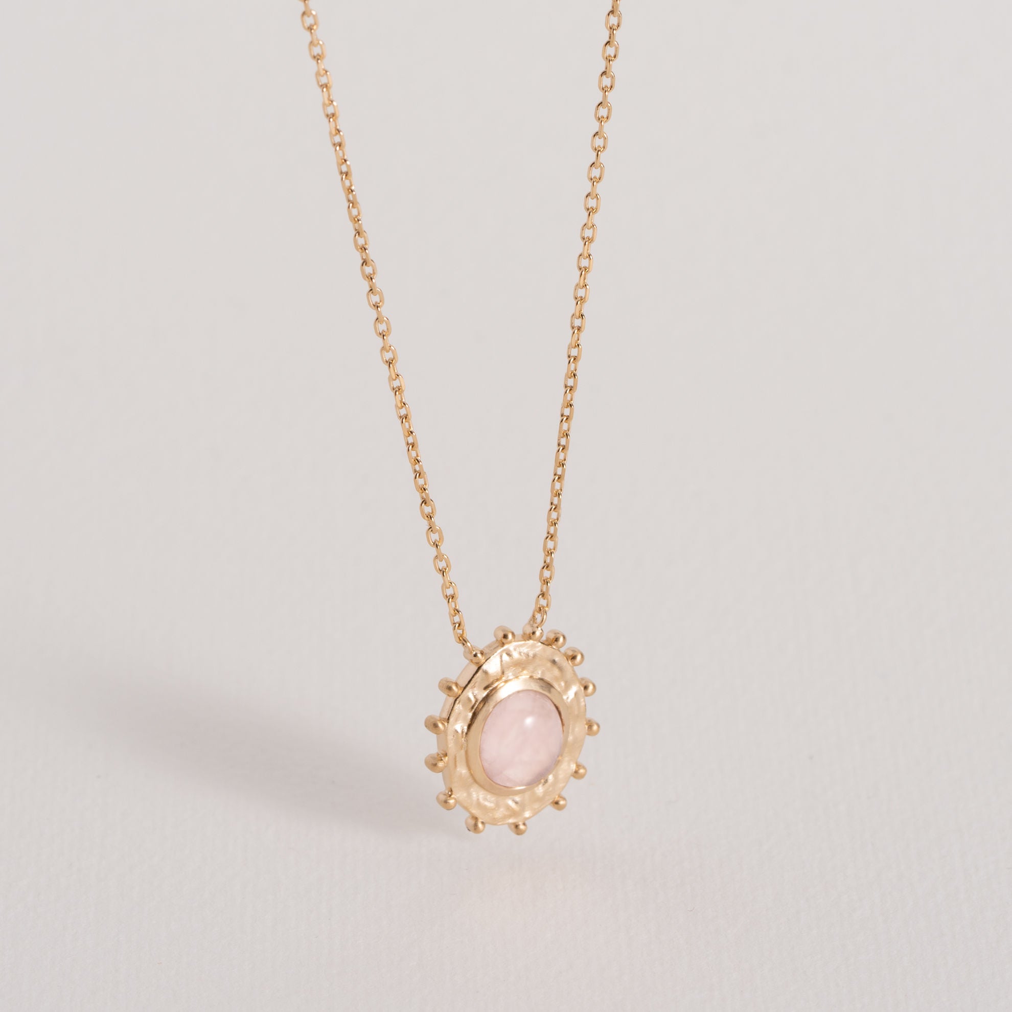 Odile - Rose Quartz - Gold Plated Necklace - Ana et Cha