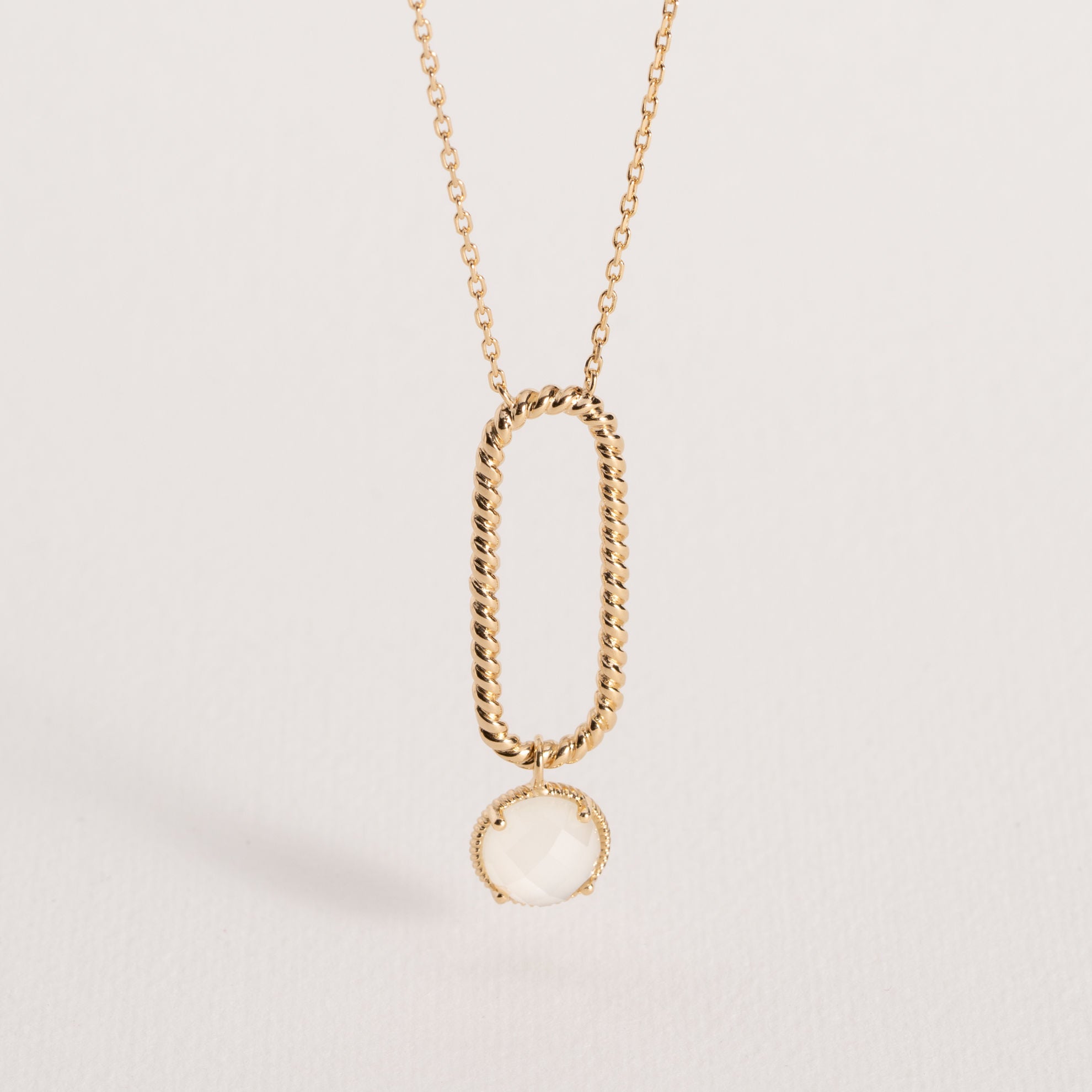 Elise - Moonstone - Gold Plated Necklace - Ana and Cha
