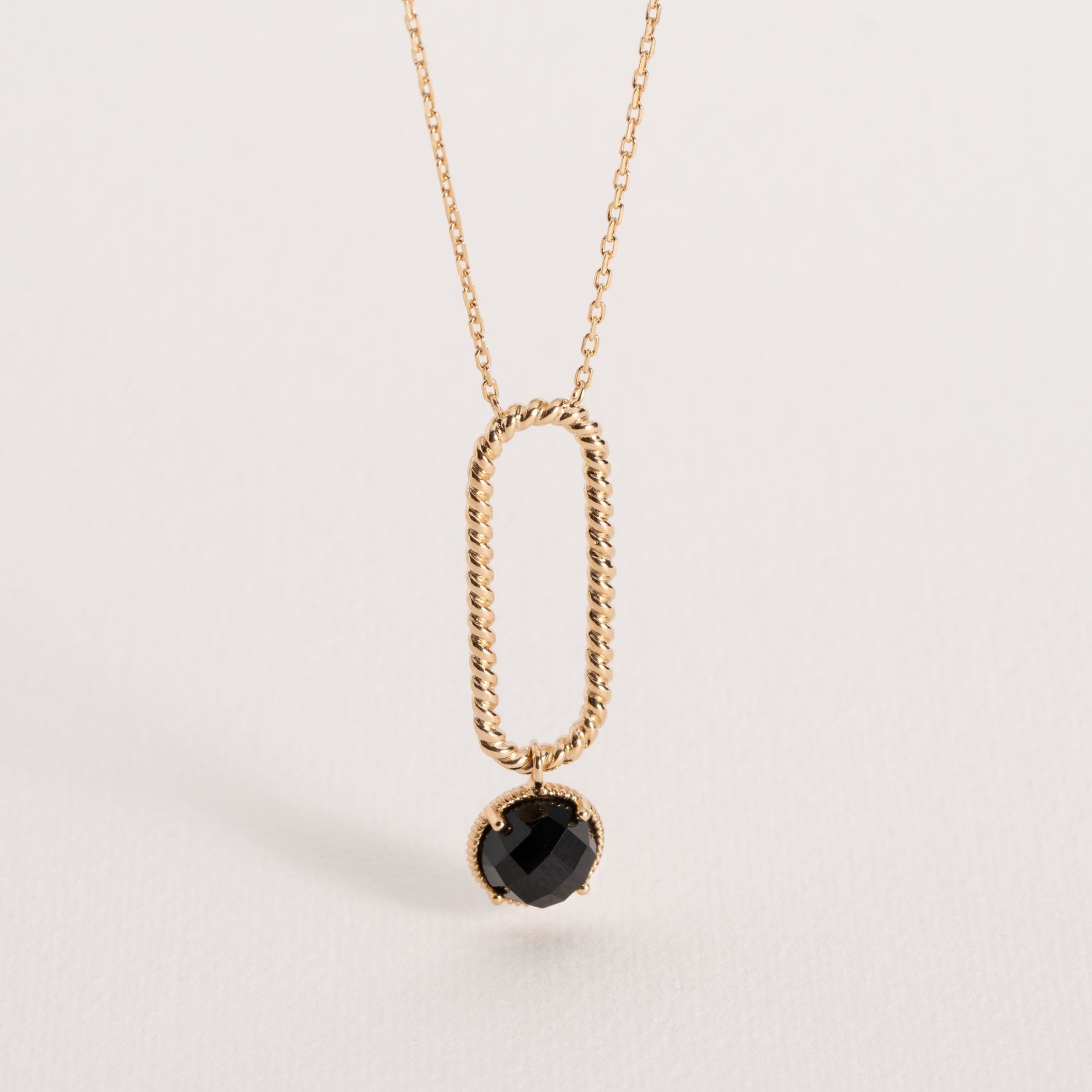 Elise - Black Agate - Gold Plated Necklace - Ana et Cha