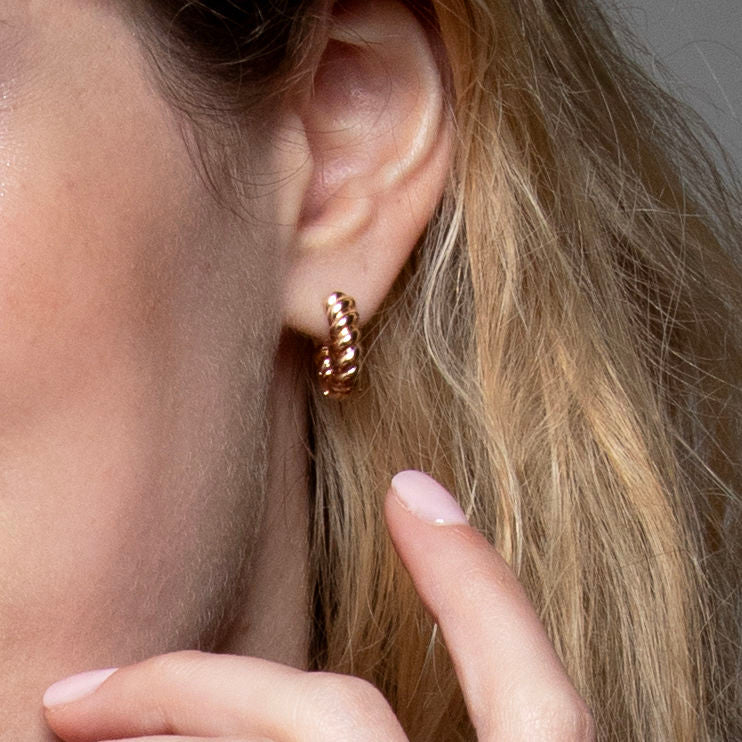 Melany - Gold Plated Hoop Earrings - Ana et Cha