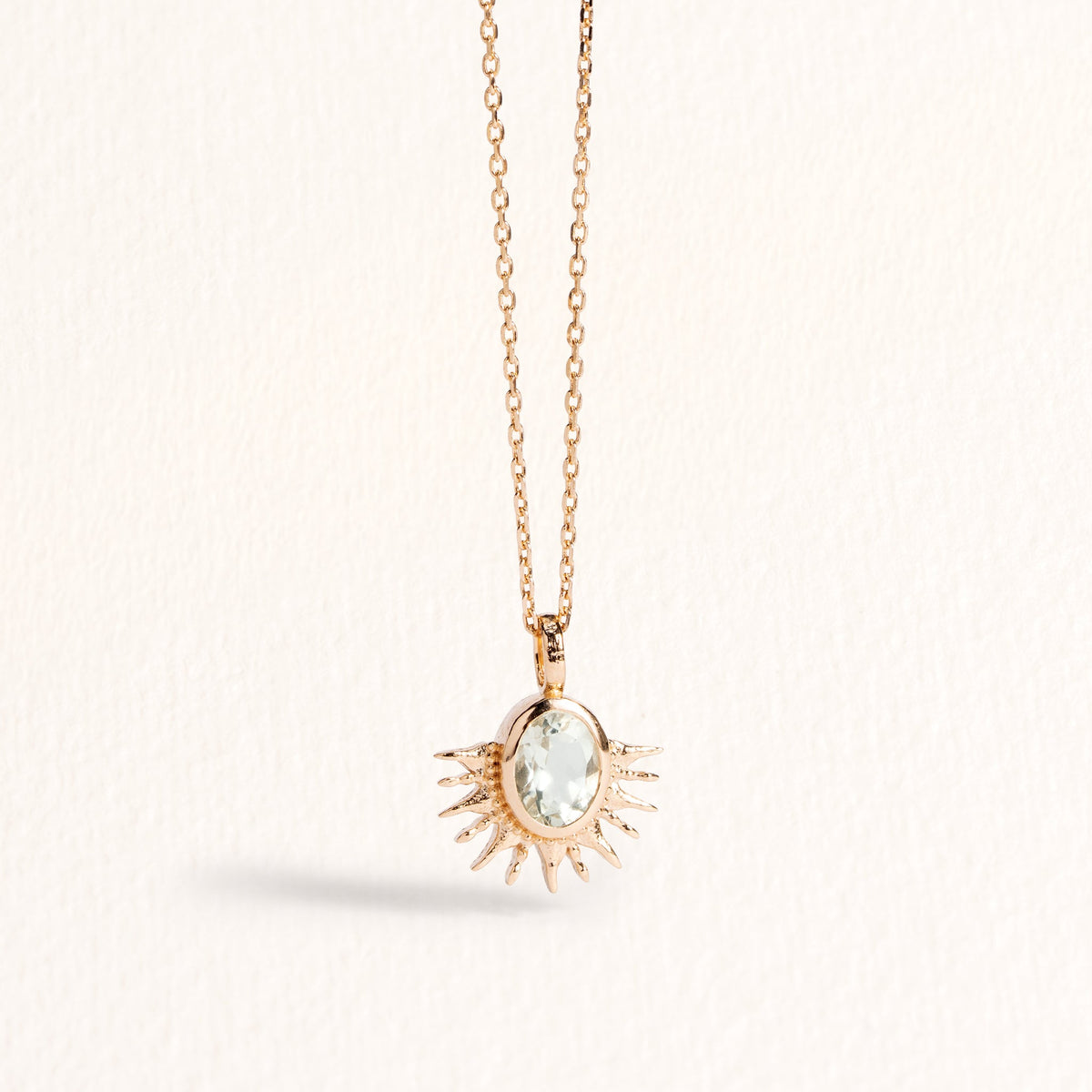 Collier Solana améthyste verte en plaqué or – Ana & Cha