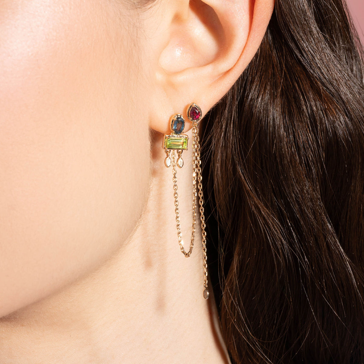 Boucles d'oreilles Sienna en plaqué or – Ana & Cha – vue 2