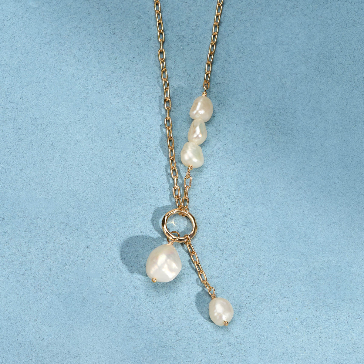 Collier Neva perles de culture en plaqué or – Ana & Cha – vue 3
