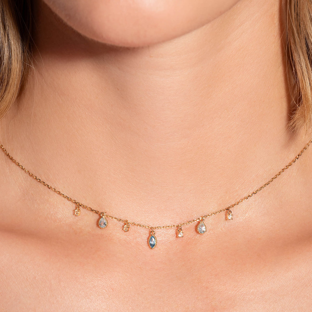 Collier Mira topazes en plaqué or – Ana & Cha – vue 2