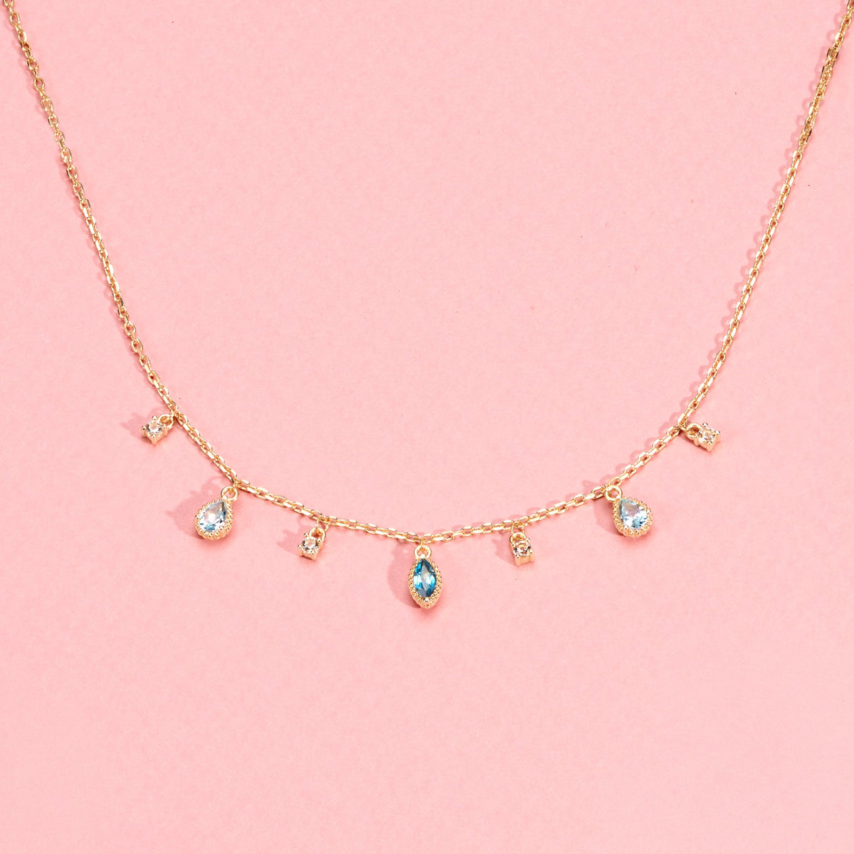 Collier Mira topazes en plaqué or – Ana & Cha – vue 3