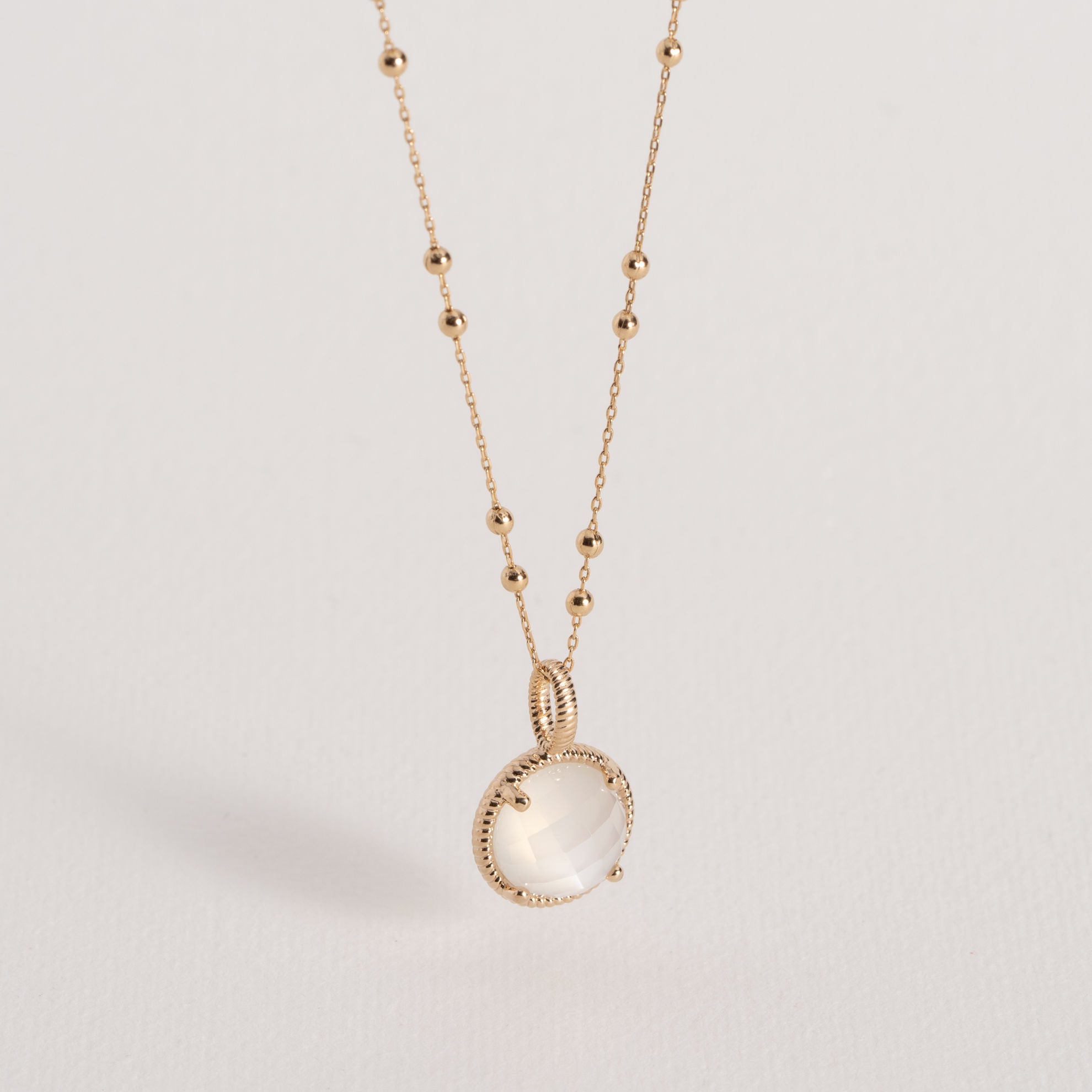 Lisette - Moonstone - Gold Plated Pendant - Ana and Cha