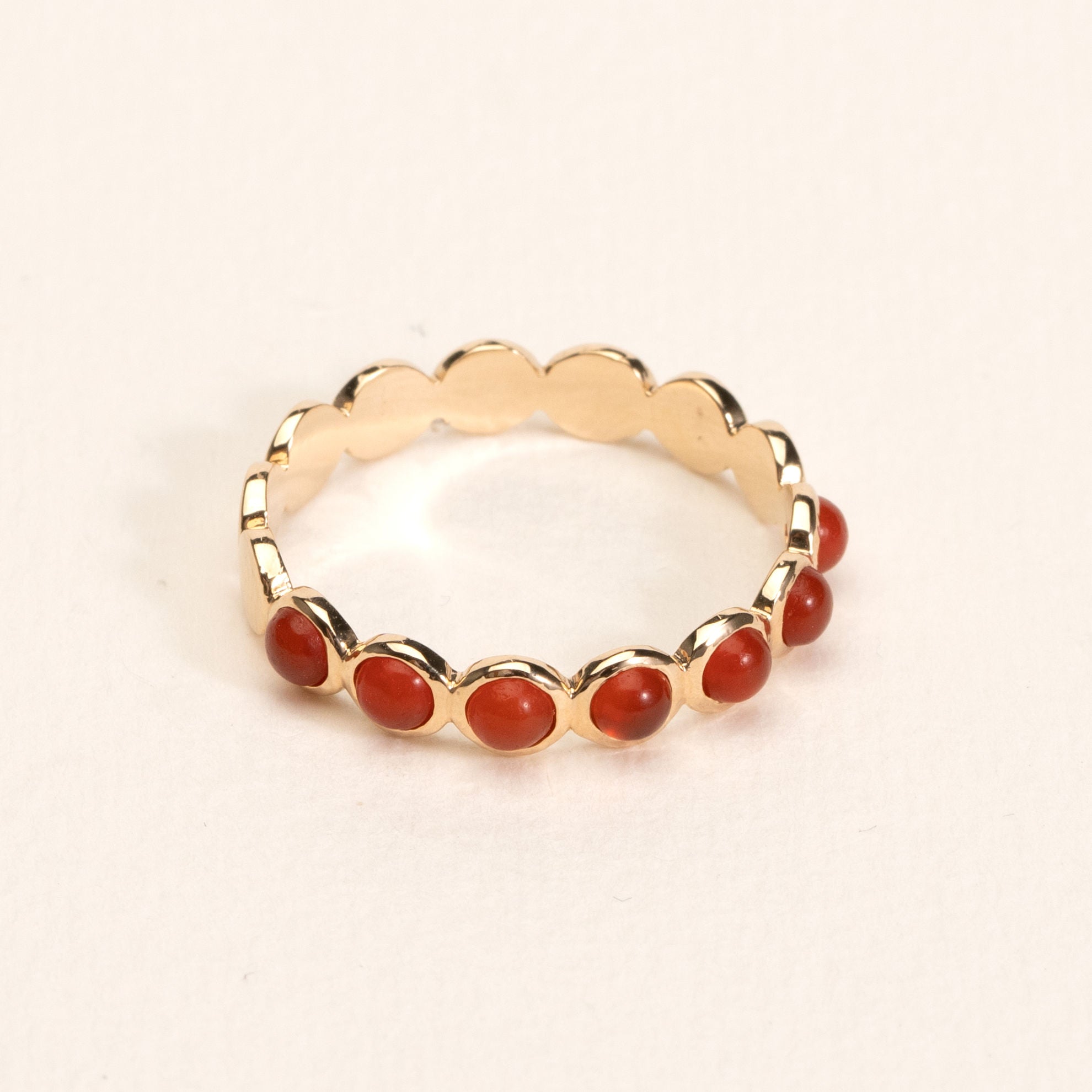 Mimi - Red Agate - Gold Plated Ring - Ana and Cha