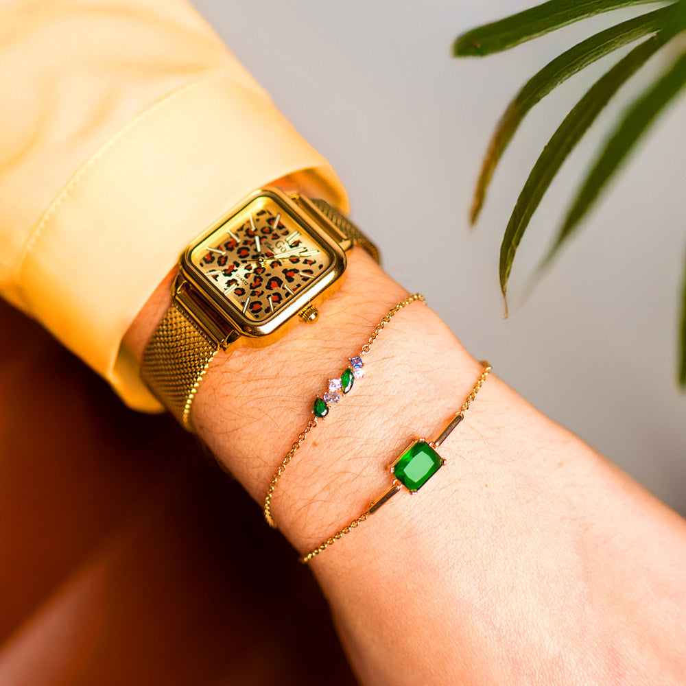 Go Mademoiselle Damenuhr, Goldgehäuse, Goldstahl, Metallarmband – 695632