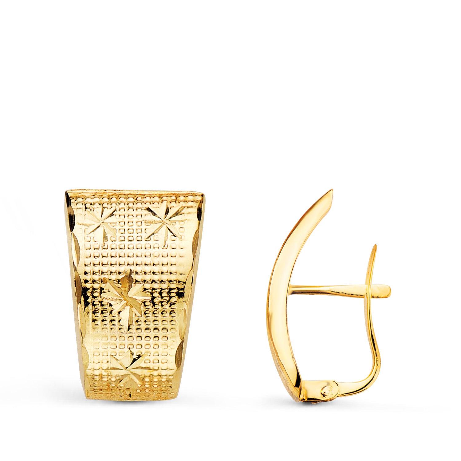 Boucles d'oreilles Or Jaune 18K 18 X 12 mm à Charnière