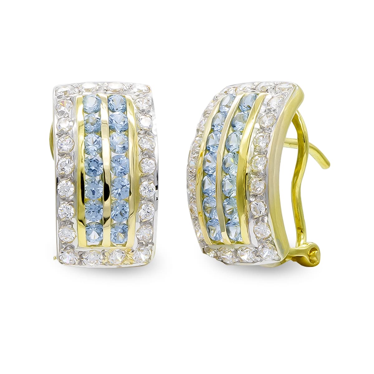 Pendientes Oro Amarillo 18K y Circonitas
