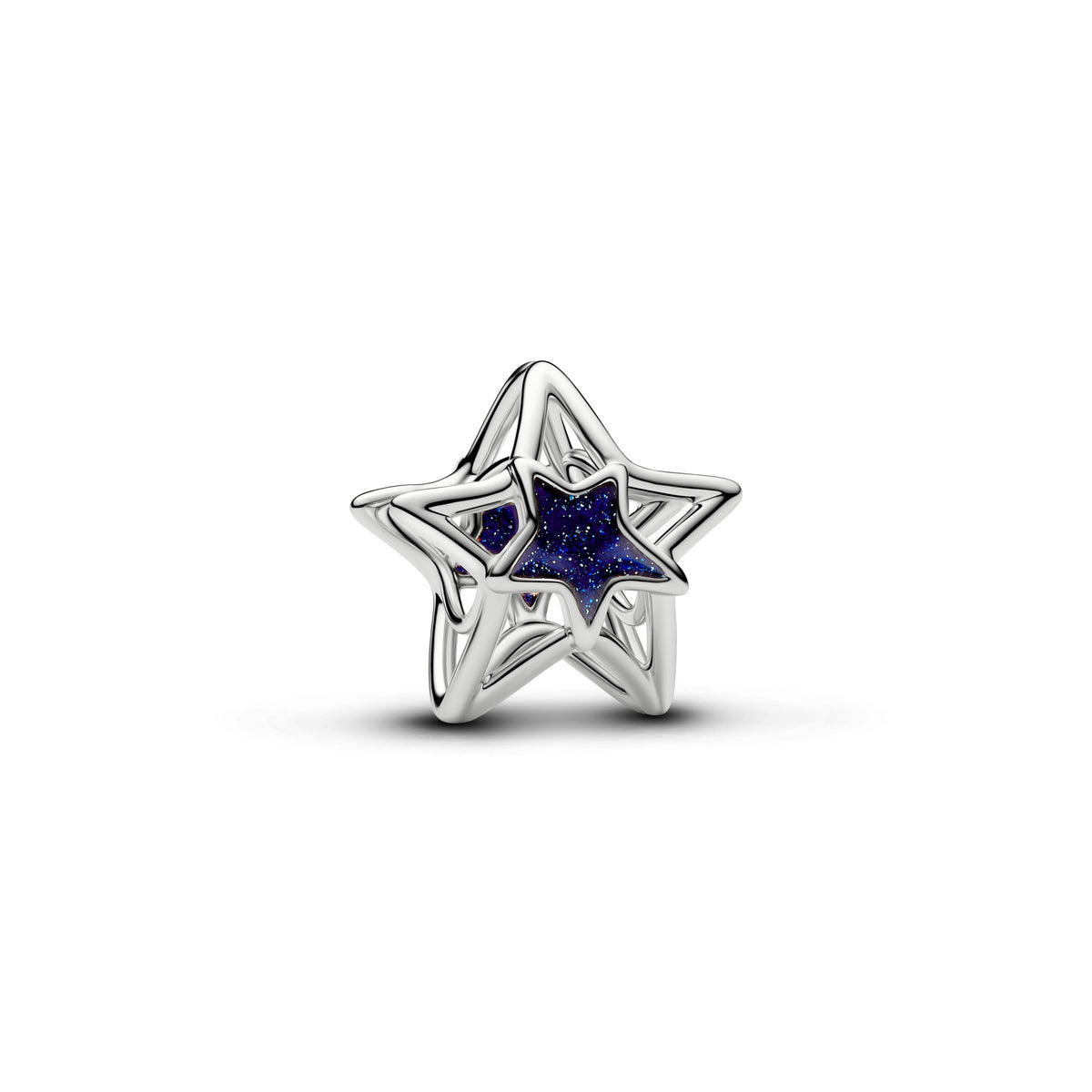 Charm Étoile Ajourée Plaqué Platine