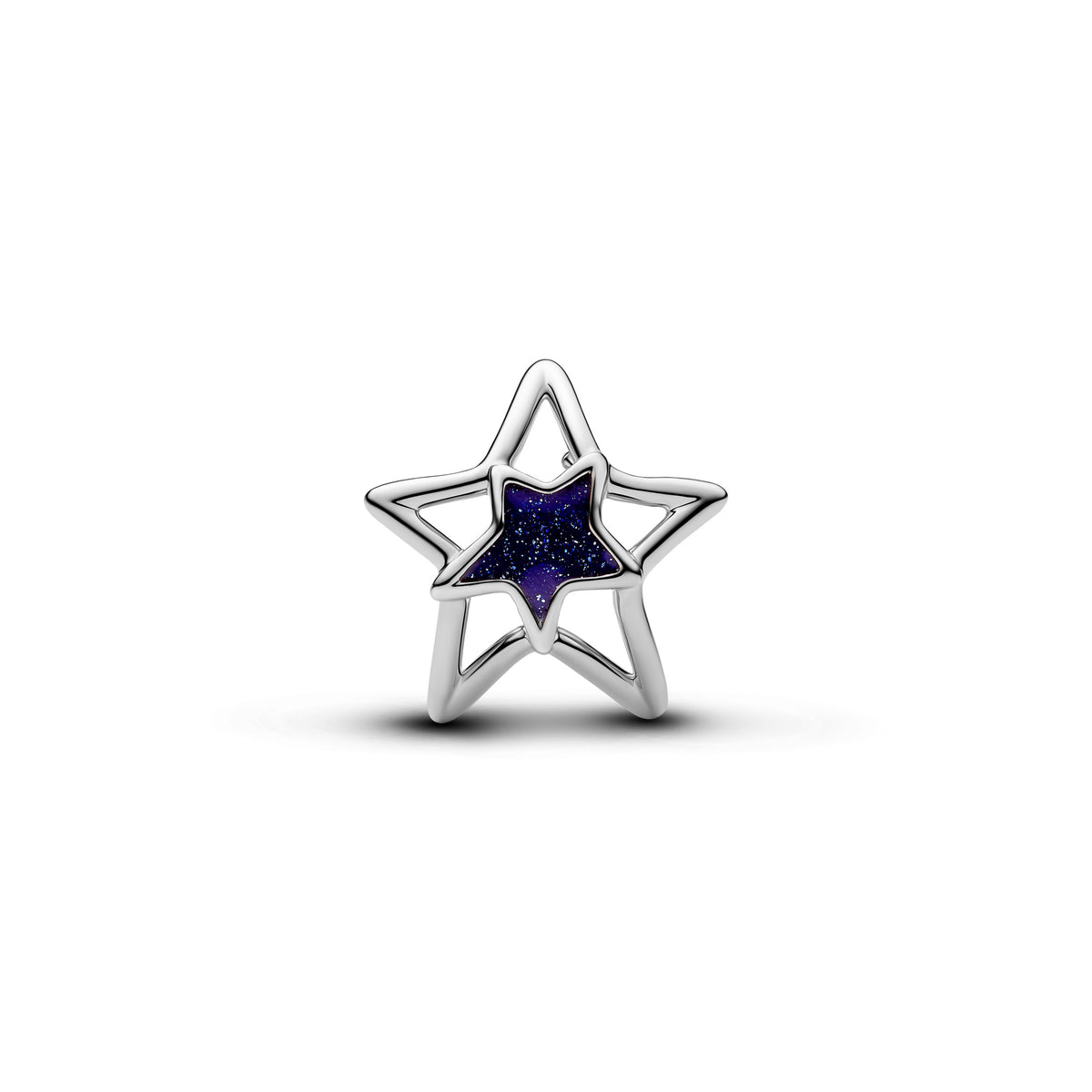 Charm Étoile Ajourée Plaqué Platine – vue 2