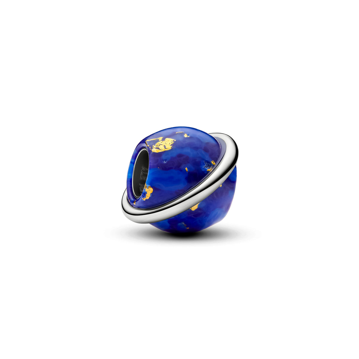 Charm Planète Bleu Céleste Plaqué Platine
