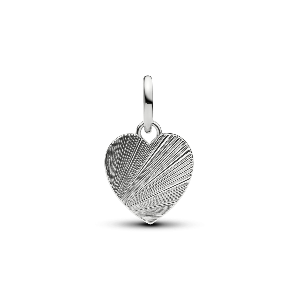 Charm Pendentif Cœur Bleu Gravable Plaqué Platine – vue 2