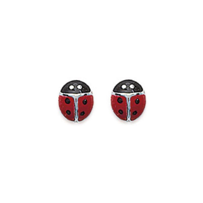 Ladybug - Silver - Earrings